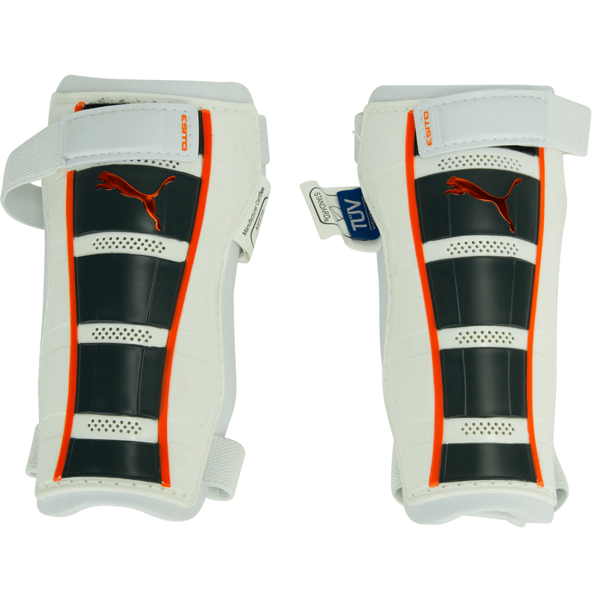 PUMA Esito Shin Guards White/Orange、mySite、noshort