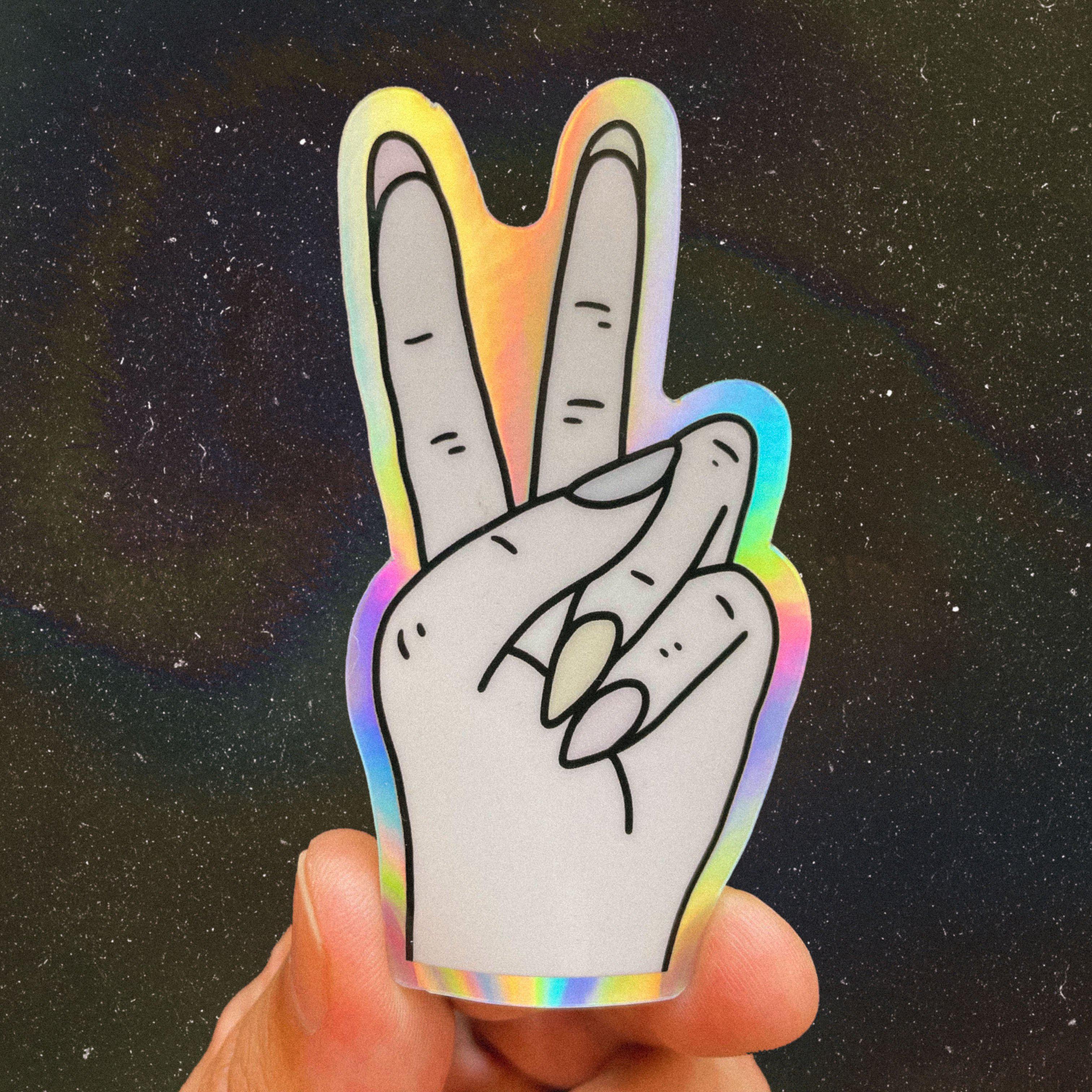  Peace Sign Holographic Sticker、mySite、elrpsem3k