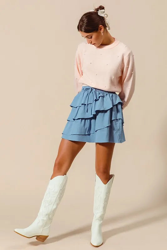  Flirt Factor Ruffle Mini Skirt、mySite、justintrudeaud