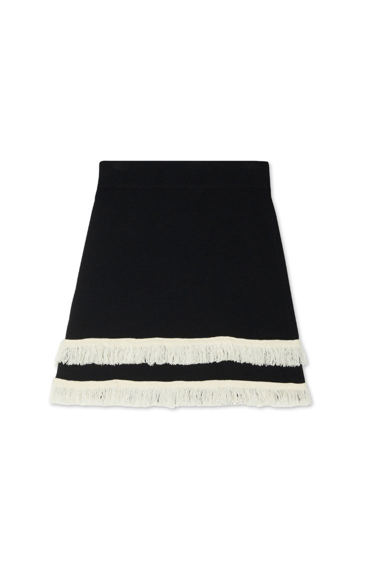 Black and Cream Fringe Jake Skirt、mySite、solidvoid