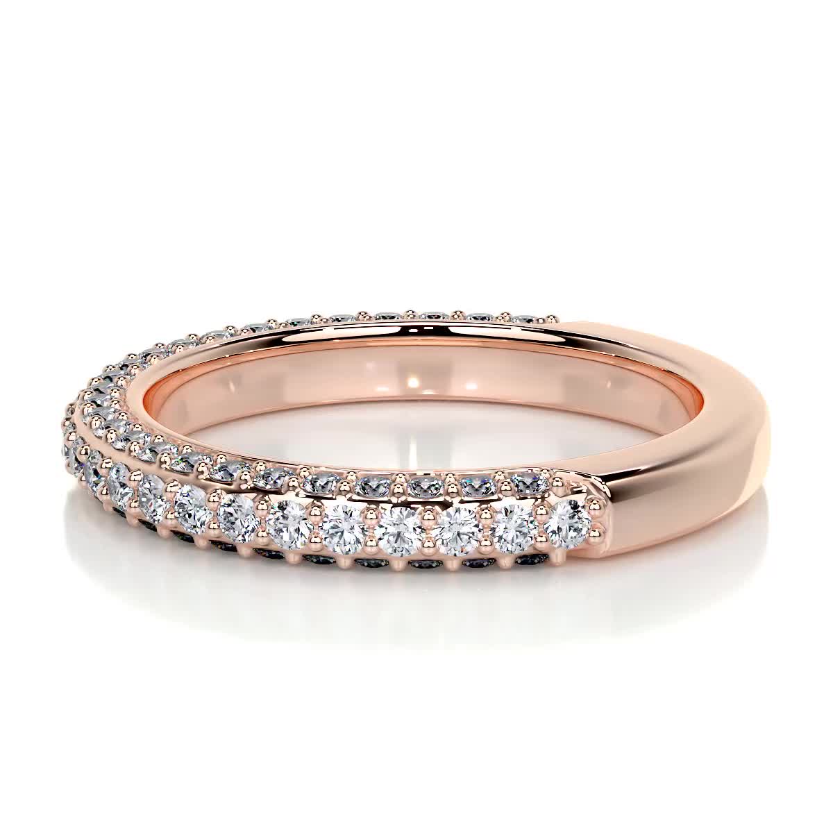 Anastasia Pave Diamond Wedding Ring (0.75 Carat) - 14K Rose Gold、mySite、hinf8tx79