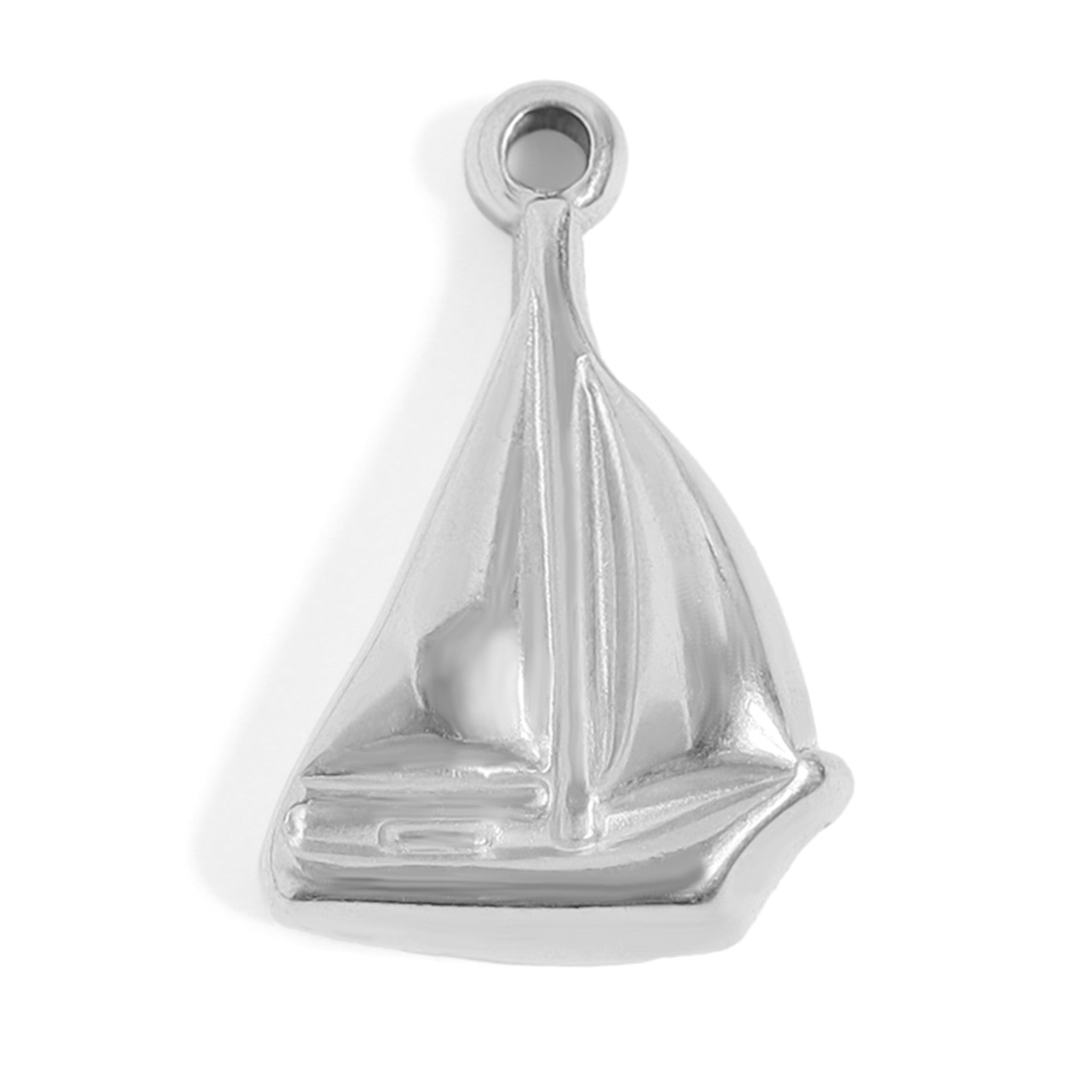 18k Gold PVD Stainless Steel Sailboat Charm / PDL0211、mySite、dreamappss