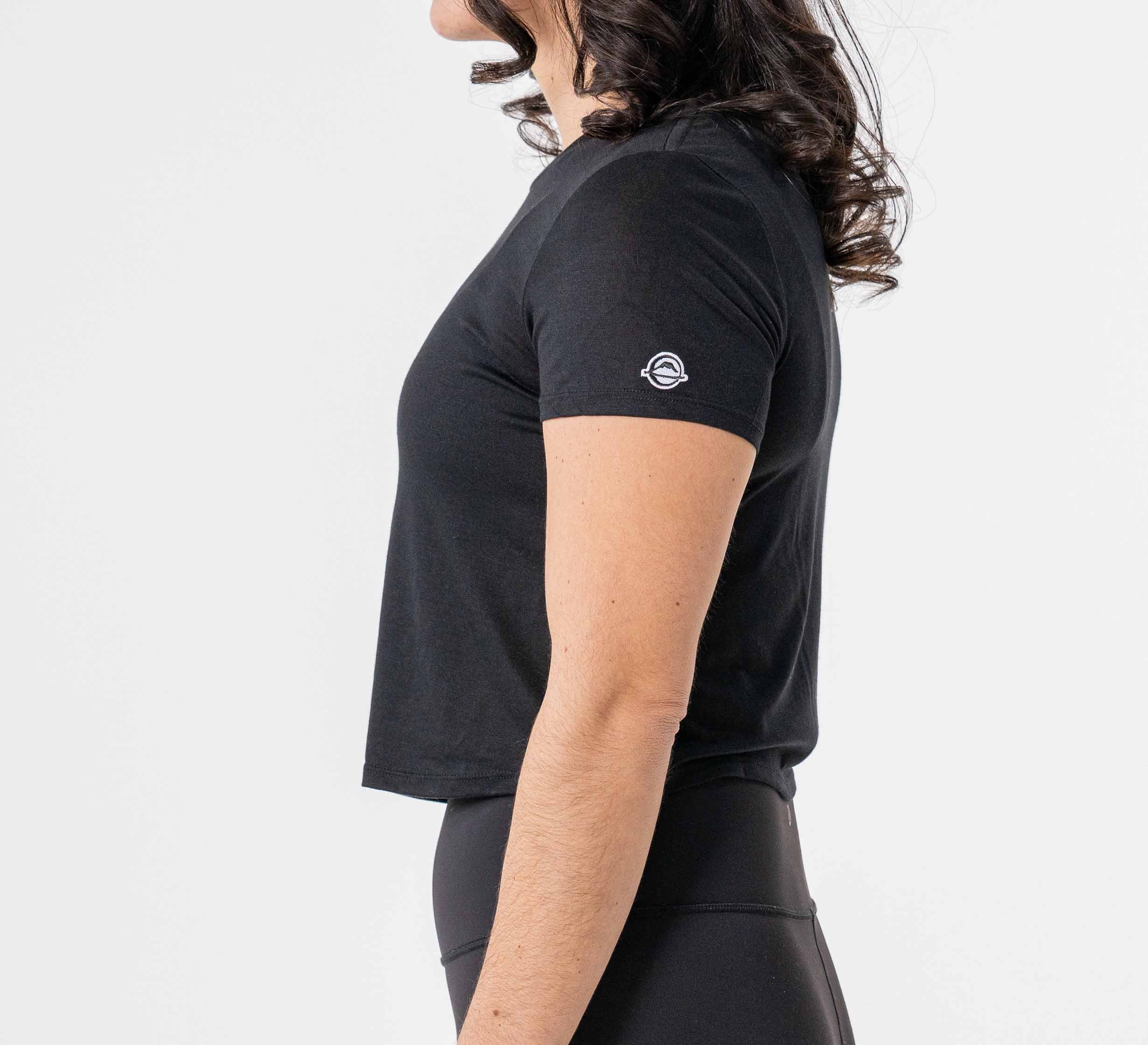 Womens Crop Retro Jiu Jitsu T-Shirt Black、mySite、gigharbornorthrealestate