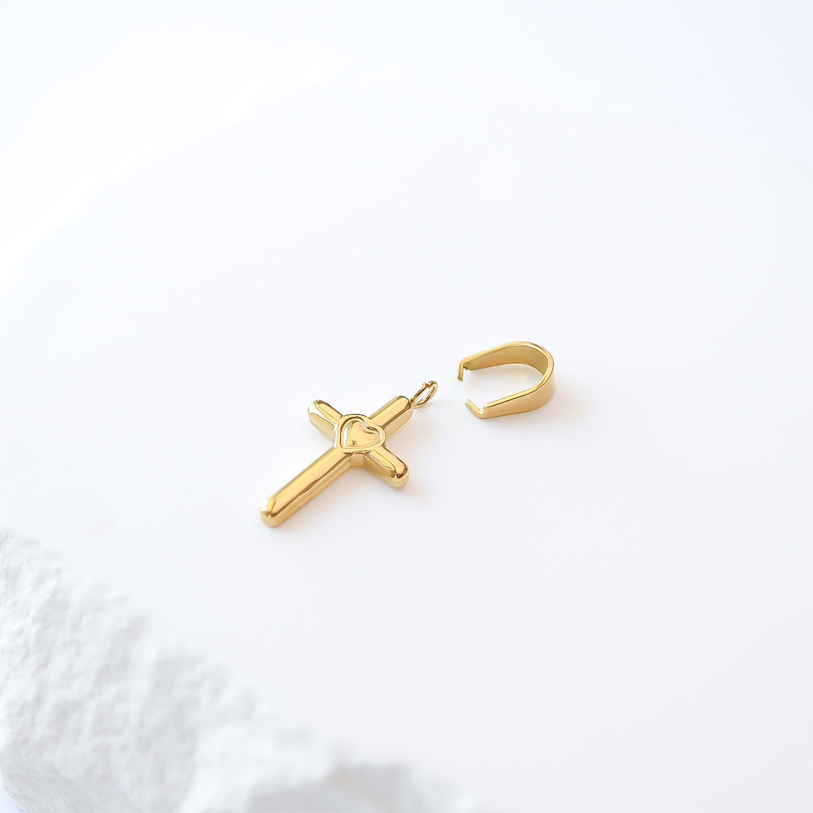 18K Gold PVD Stainless Steel Pinch Bails - 10 Pack / ENC0017、mySite、dreamappss