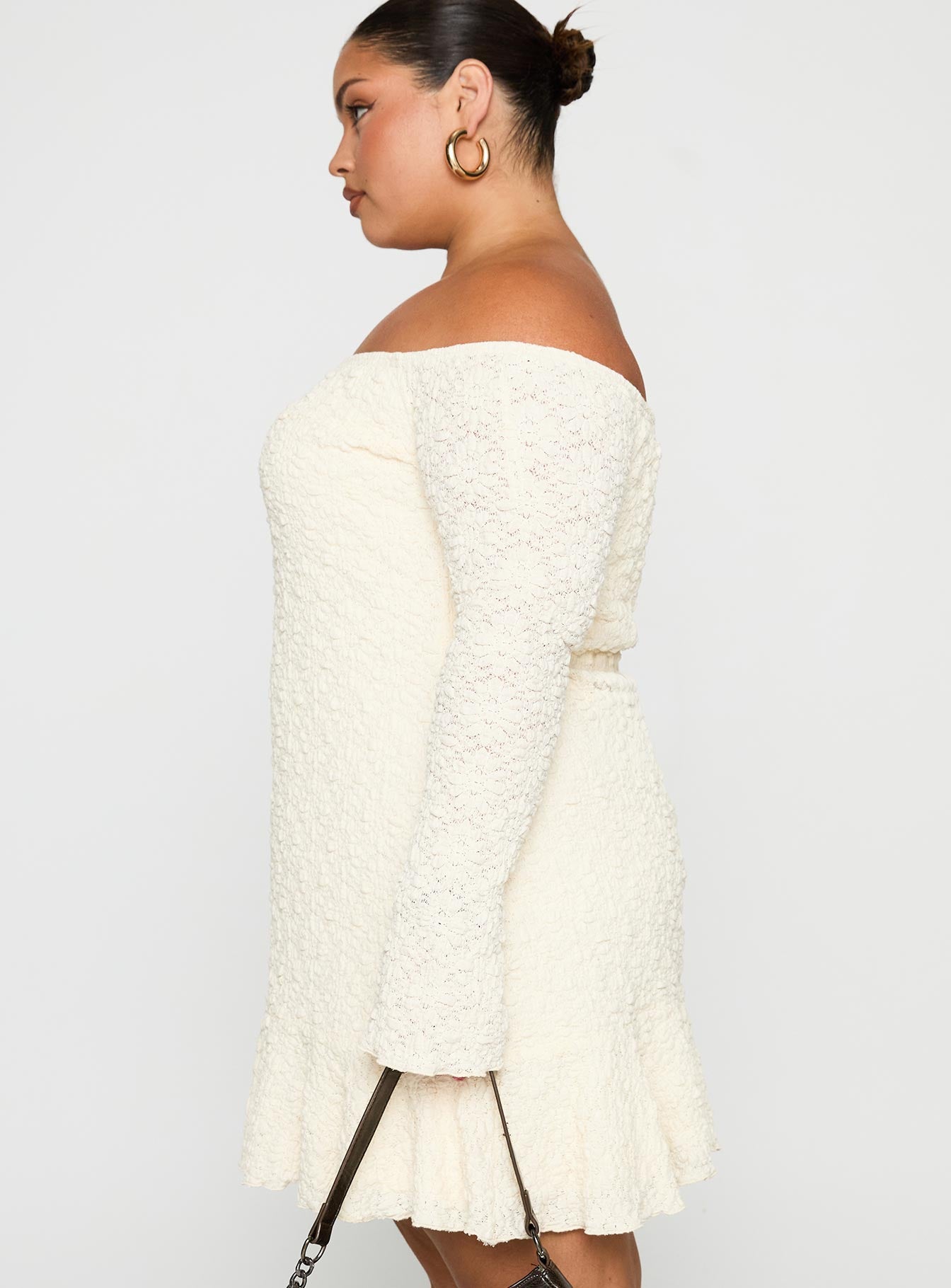 Vancesca Strapless Mini Dress Cream Curve、mySite、solidvoid