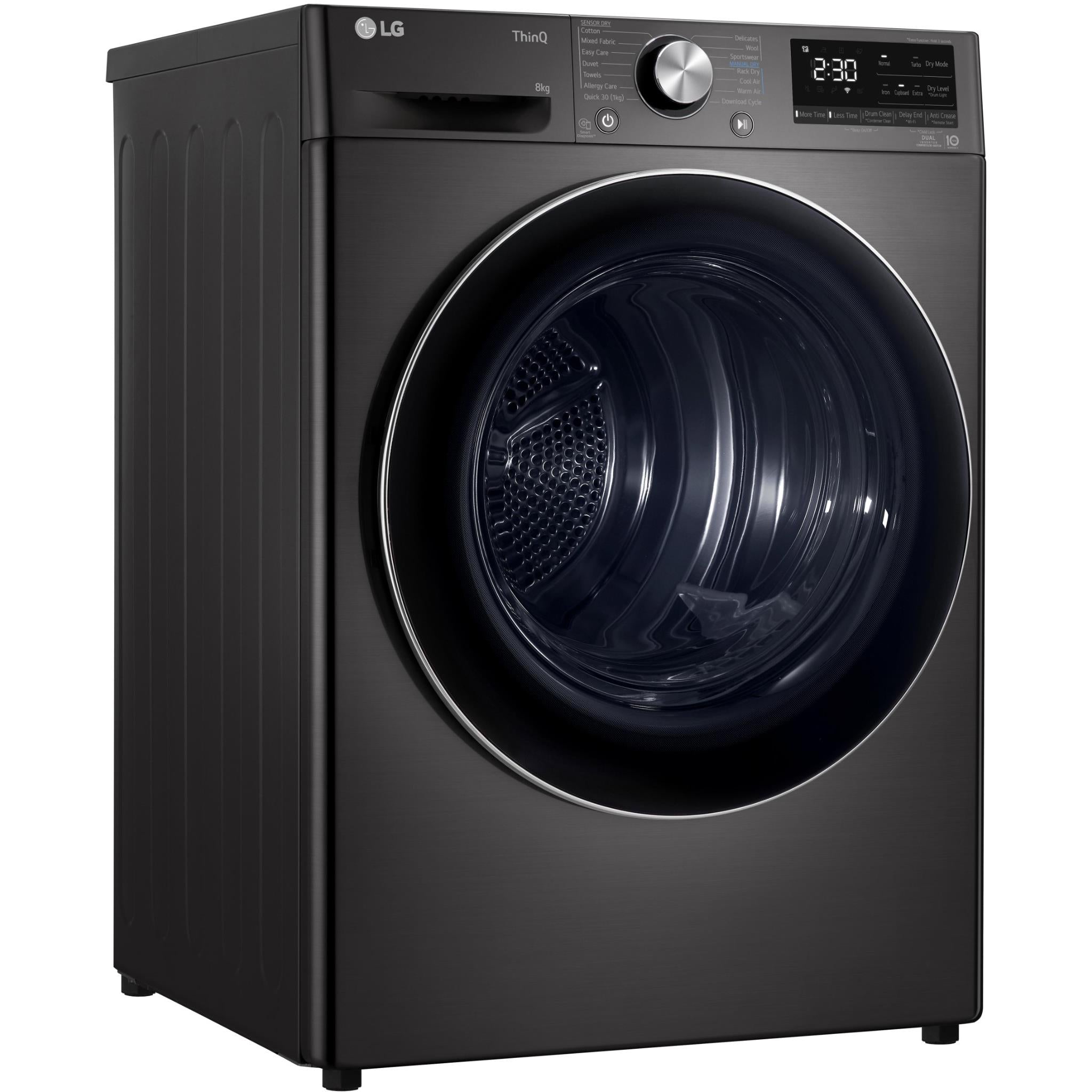 LG DVH9-08B Series 9 8kg Heat Pump Dryer with Inverter Control (Black Steel)、mySite、camillekostekn
