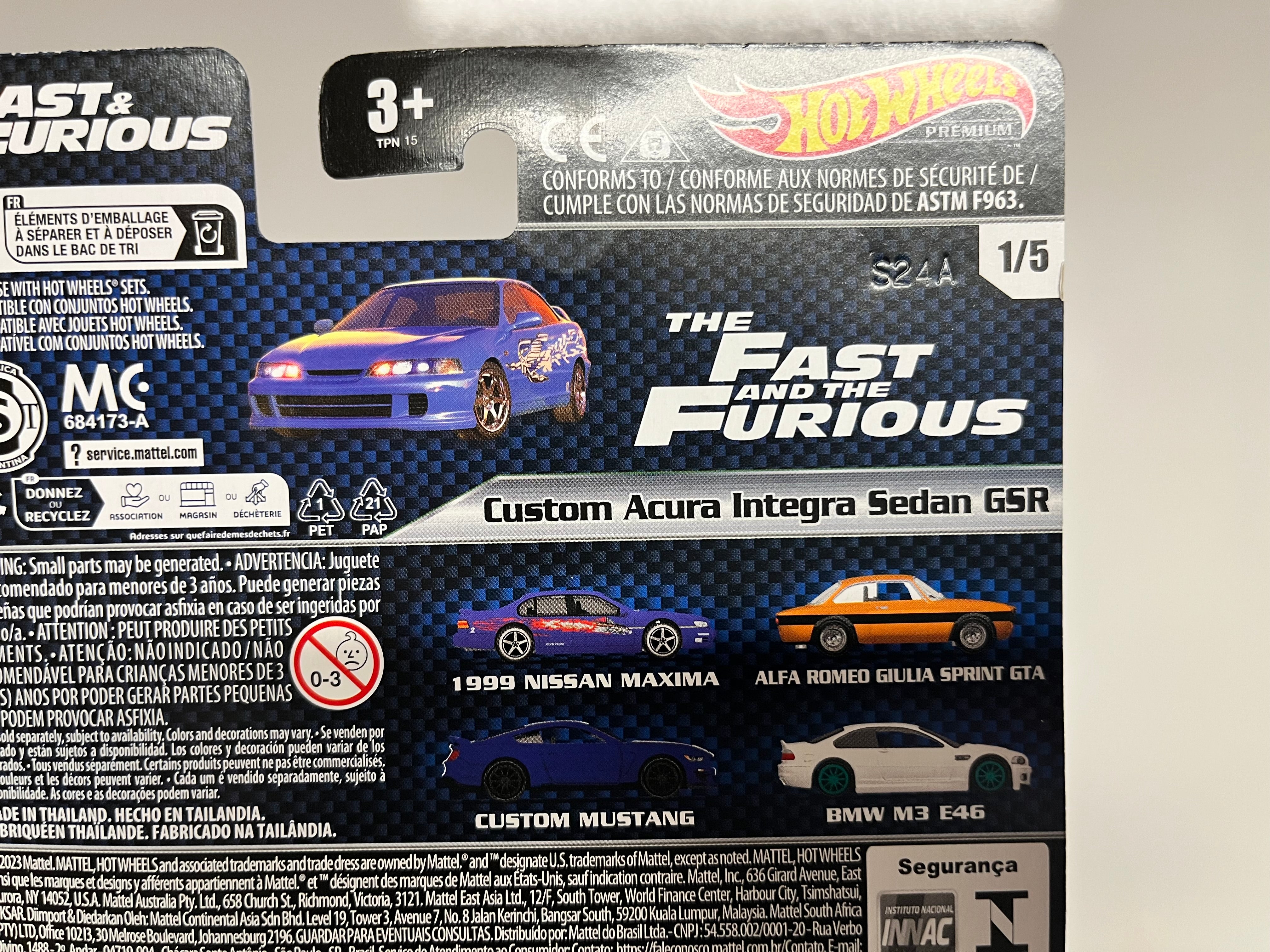5 Car Set Case C * 2023 Hot Wheels Fast & Furious Case C w/ Maxima & Integra、mySite、hgirdovlk