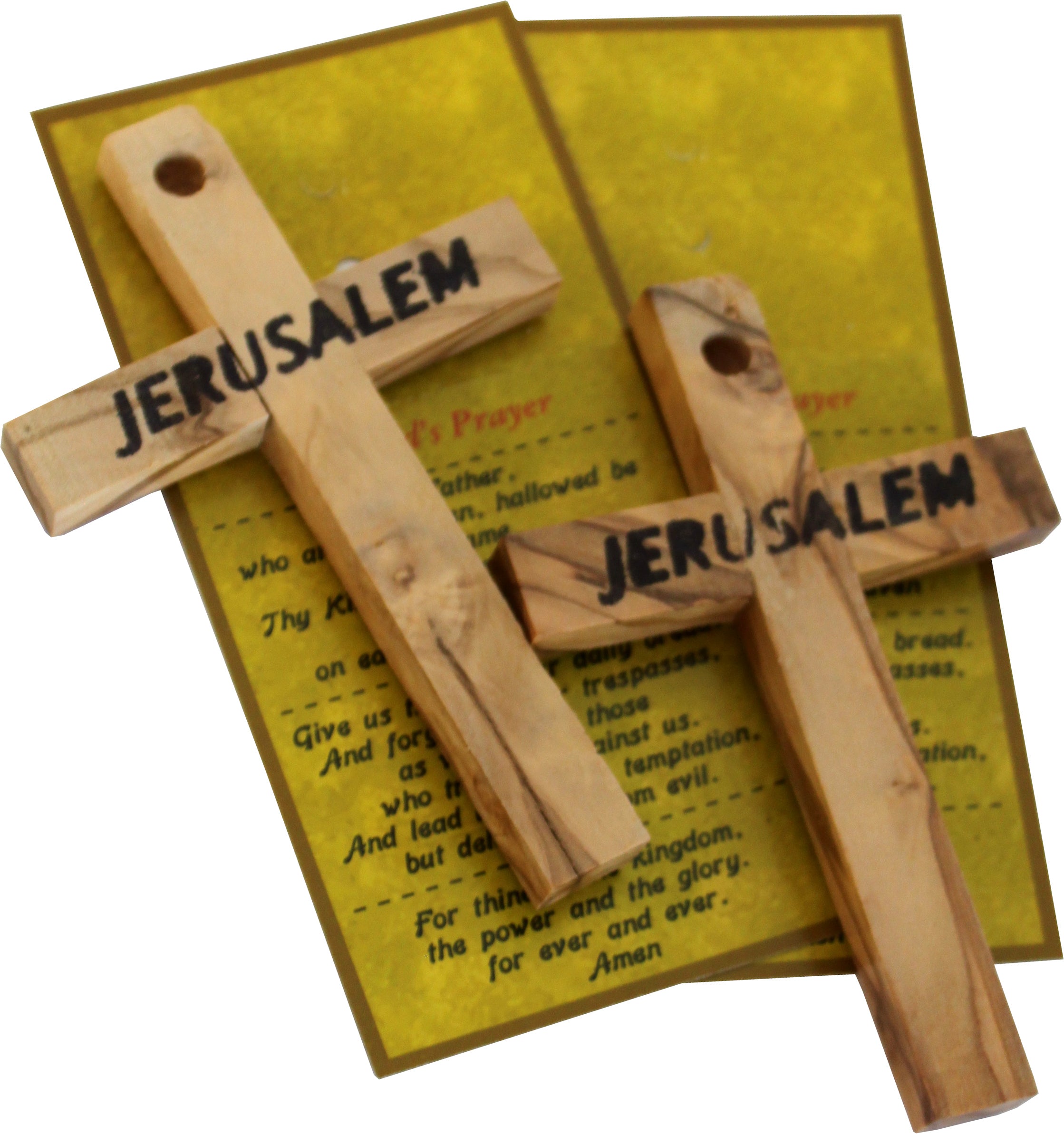  Holy Land Market Pair ( 2 ) of 3.75 Inch Olive Wood Wall Hanging Crosses from Bethlehem、mySite、elrpsem3k
