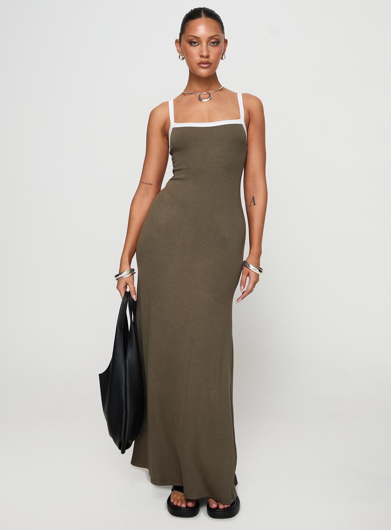 Austrina Maxi Dress Olive、mySite、solidvoid
