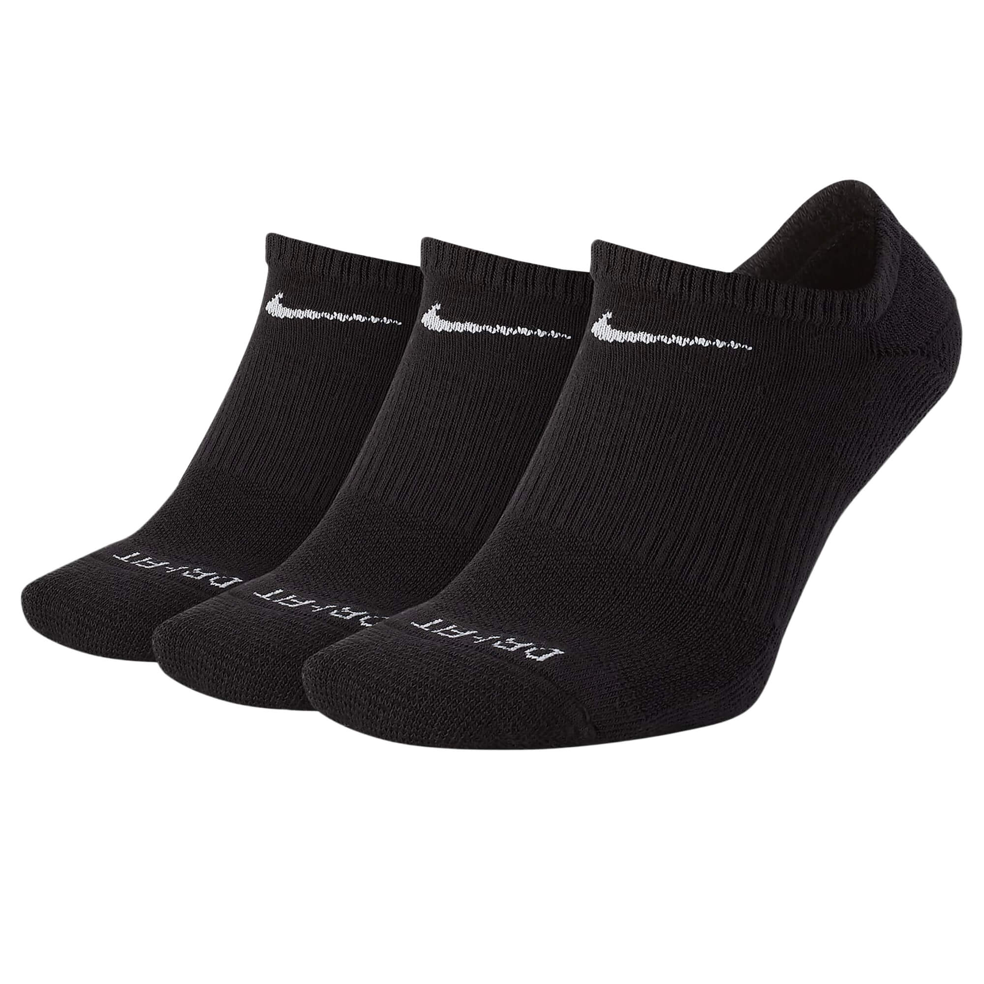 Nike Everyday Plus Cushioned No-Show (3 pair) Socks Black/White、mySite、noshort