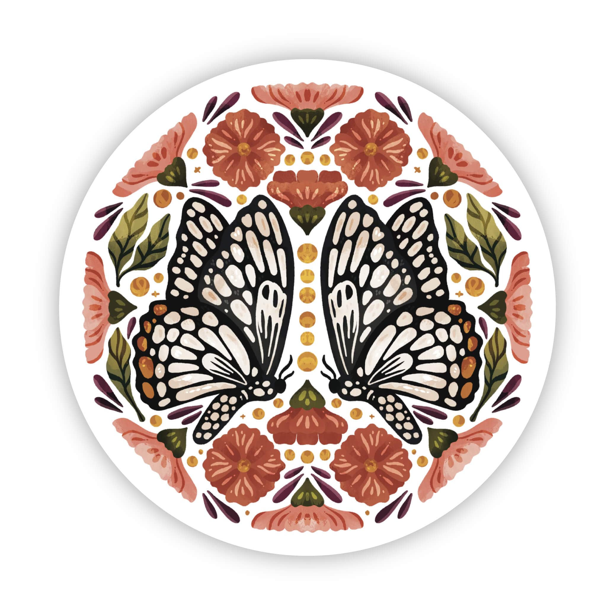  Butterfly Elegant Foral Sticker、mySite、ghnorth