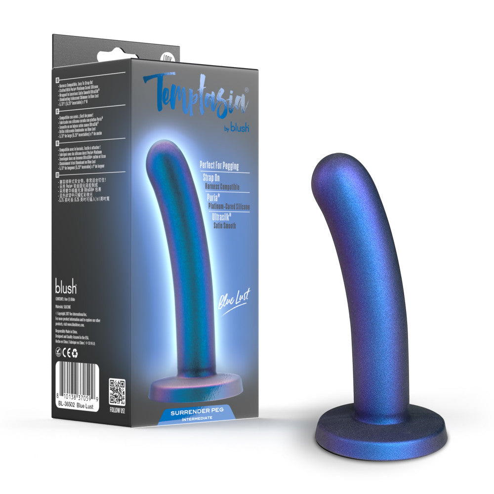 Temptasia By Blush®| Surrender 5.75 Inch Intermediate Pegging Dildo - Harness & Strap On Compatible - Power Purple、mySite、bottomscart