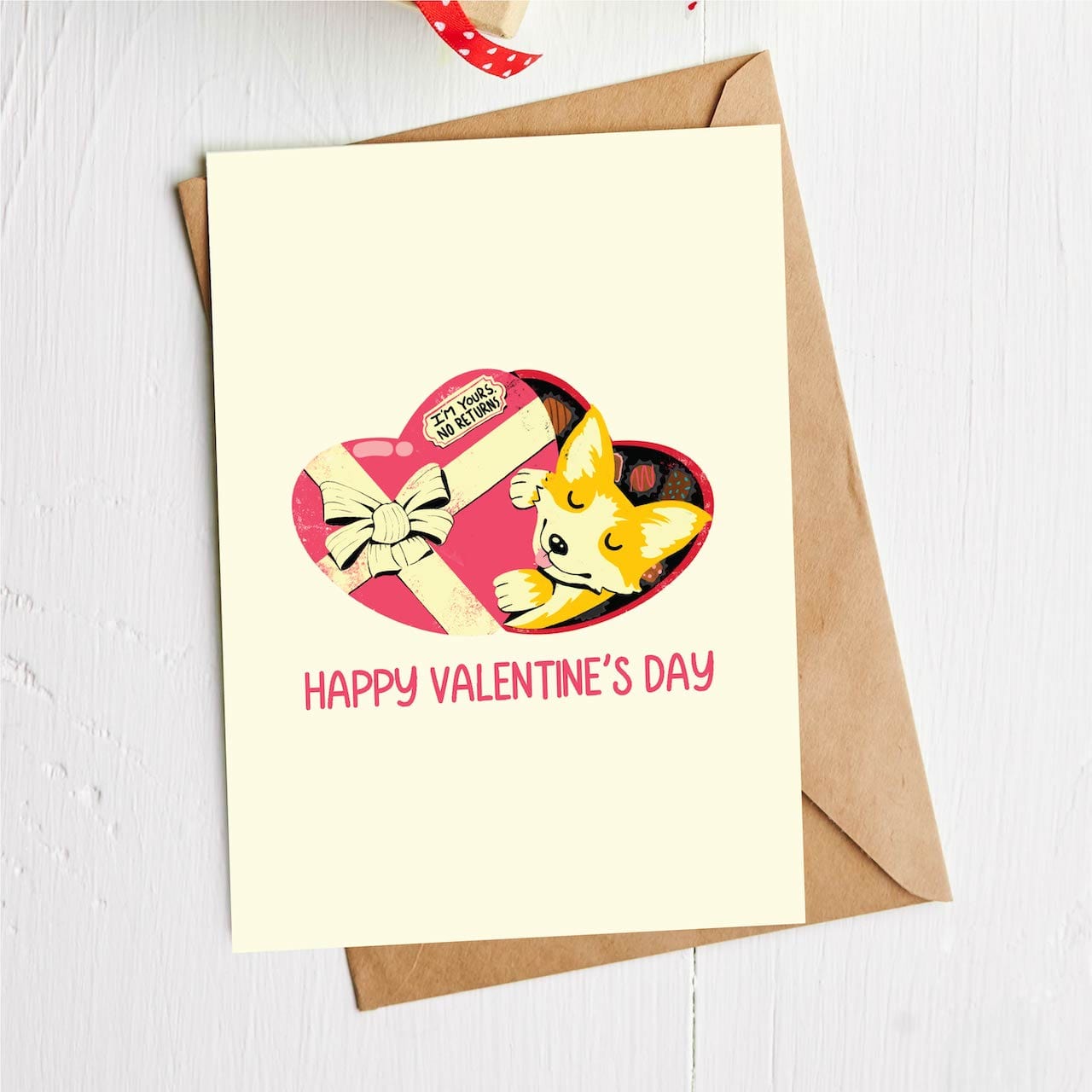  Happy Valentine's Day Dog Heart Chocolate Box Valentine's Day Card、mySite、elrpsem3k