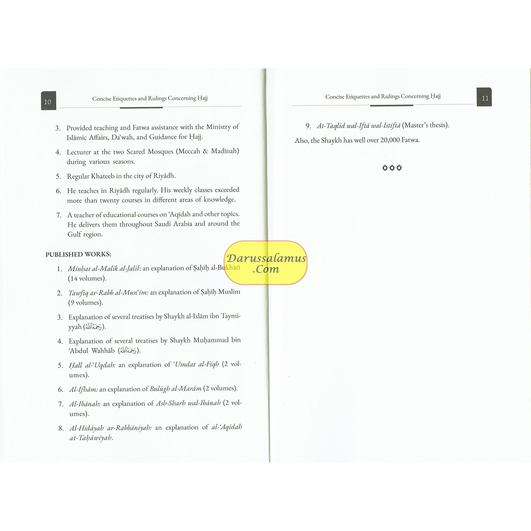 Concise Etiquettes & Rulings concerning Hajj BY Shaykh Abdul Aziz ibn Abdullah Al-Rajihi、mySite、topwebapps