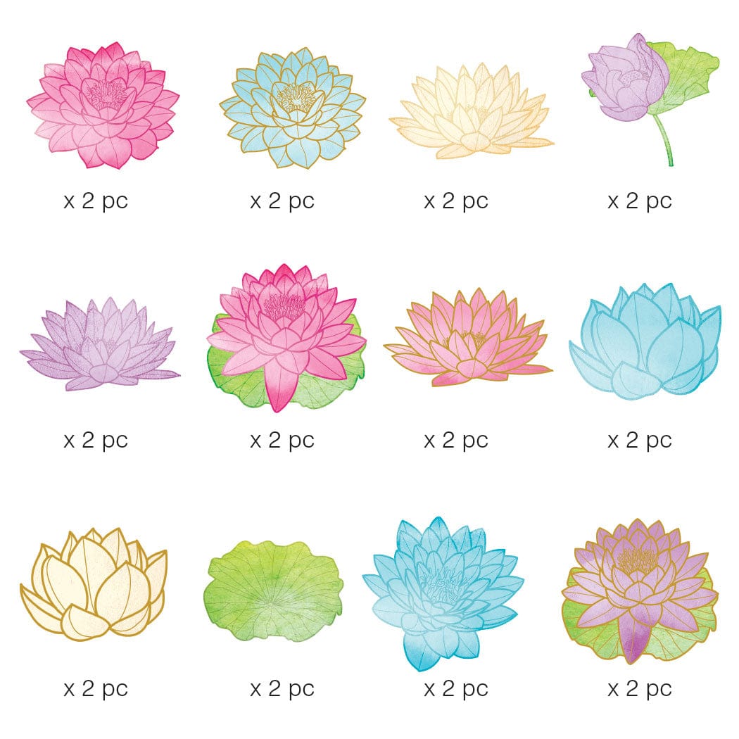  Scrapbook Stickers - Lotus Die Cut Sticker Pack、mySite、ghnorth