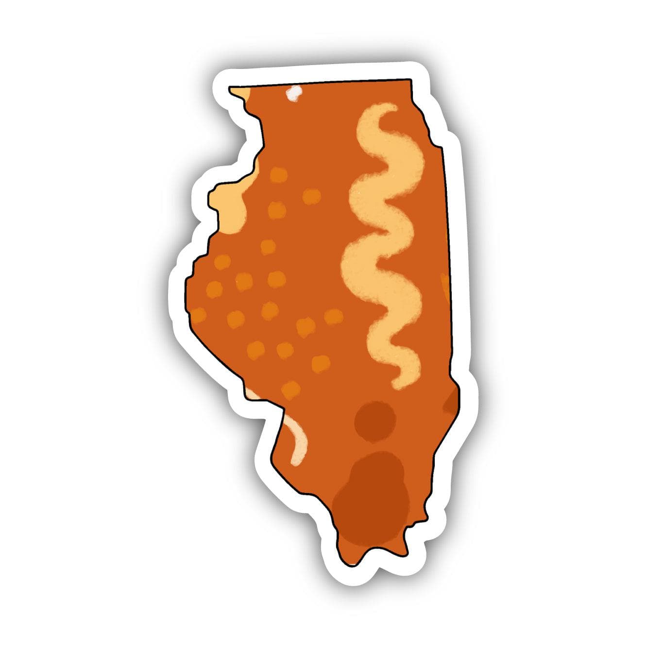  Illinois Orange Abstract Sticker、mySite、ghnorth