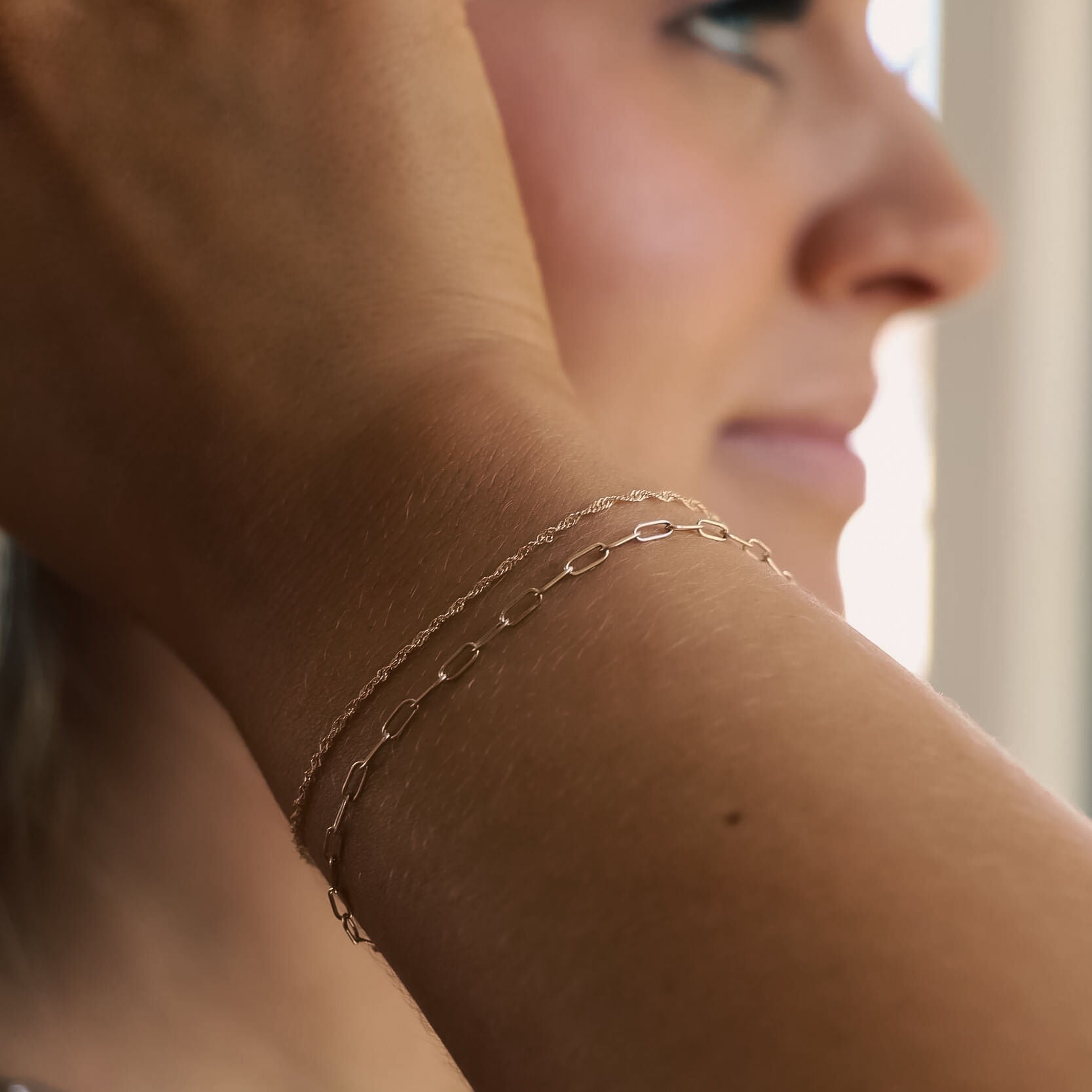 2.0 mm Fine Paperclip Chain 14K Solid Gold Permanent Jewelry Link - By the Inch / PMJ0014、mySite、dreamappss