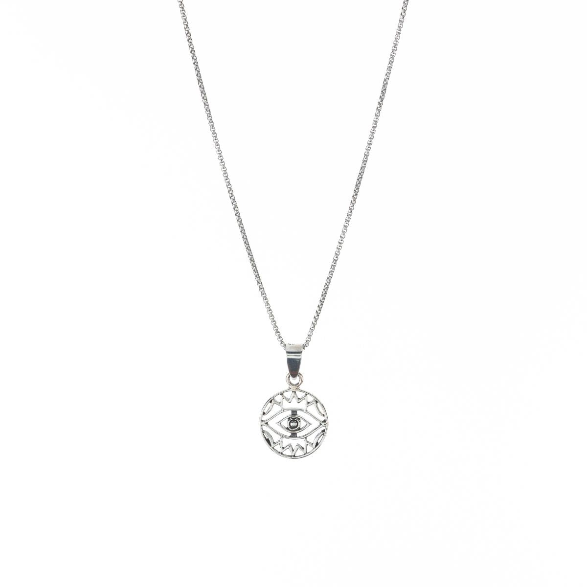 Evil Eye Cutout Pendant Necklace in Silver、mySite、topwebapps