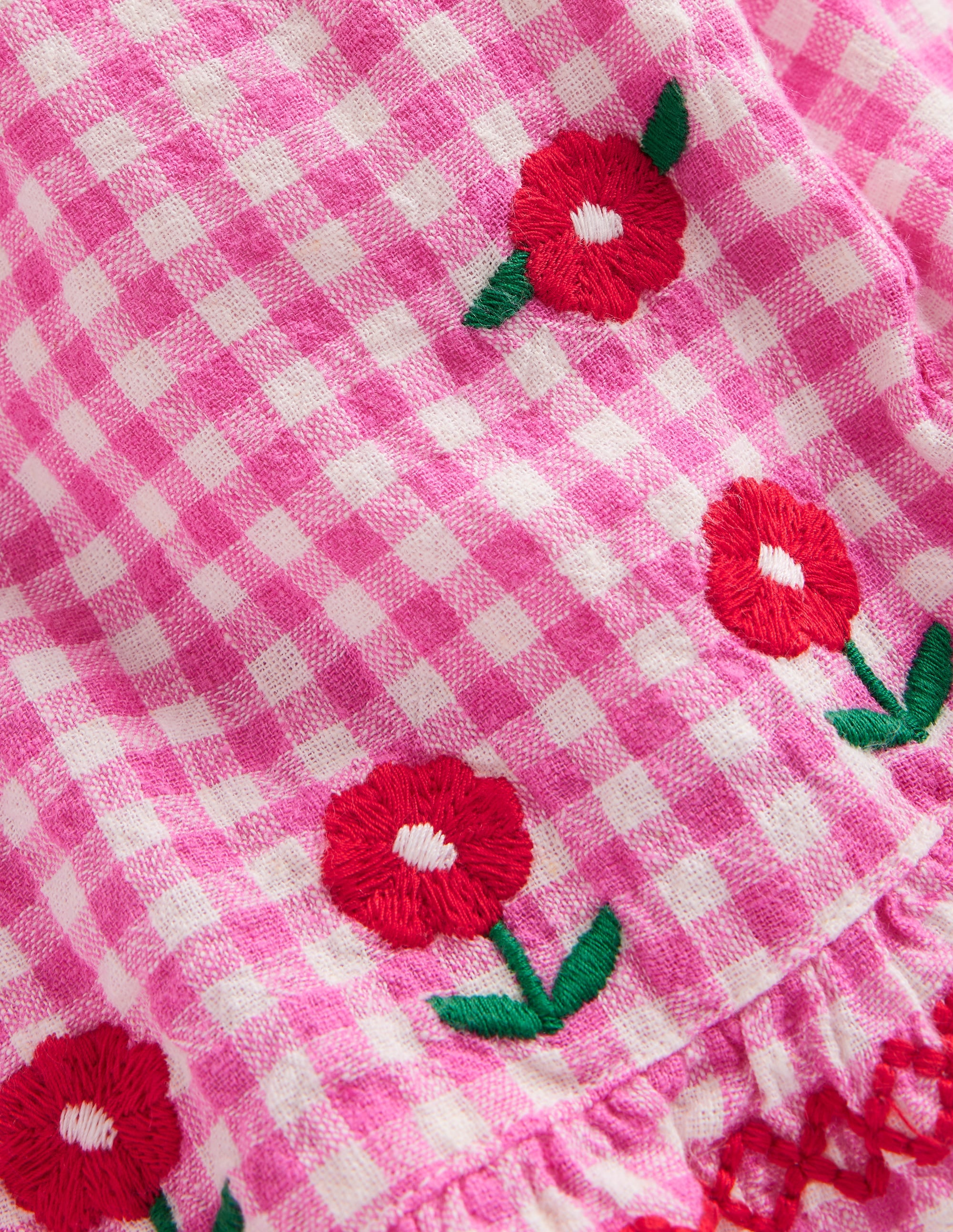  Frill Hem Woven Shorts-Pink/ Ivory Gingham、mySite、ashleygrahame