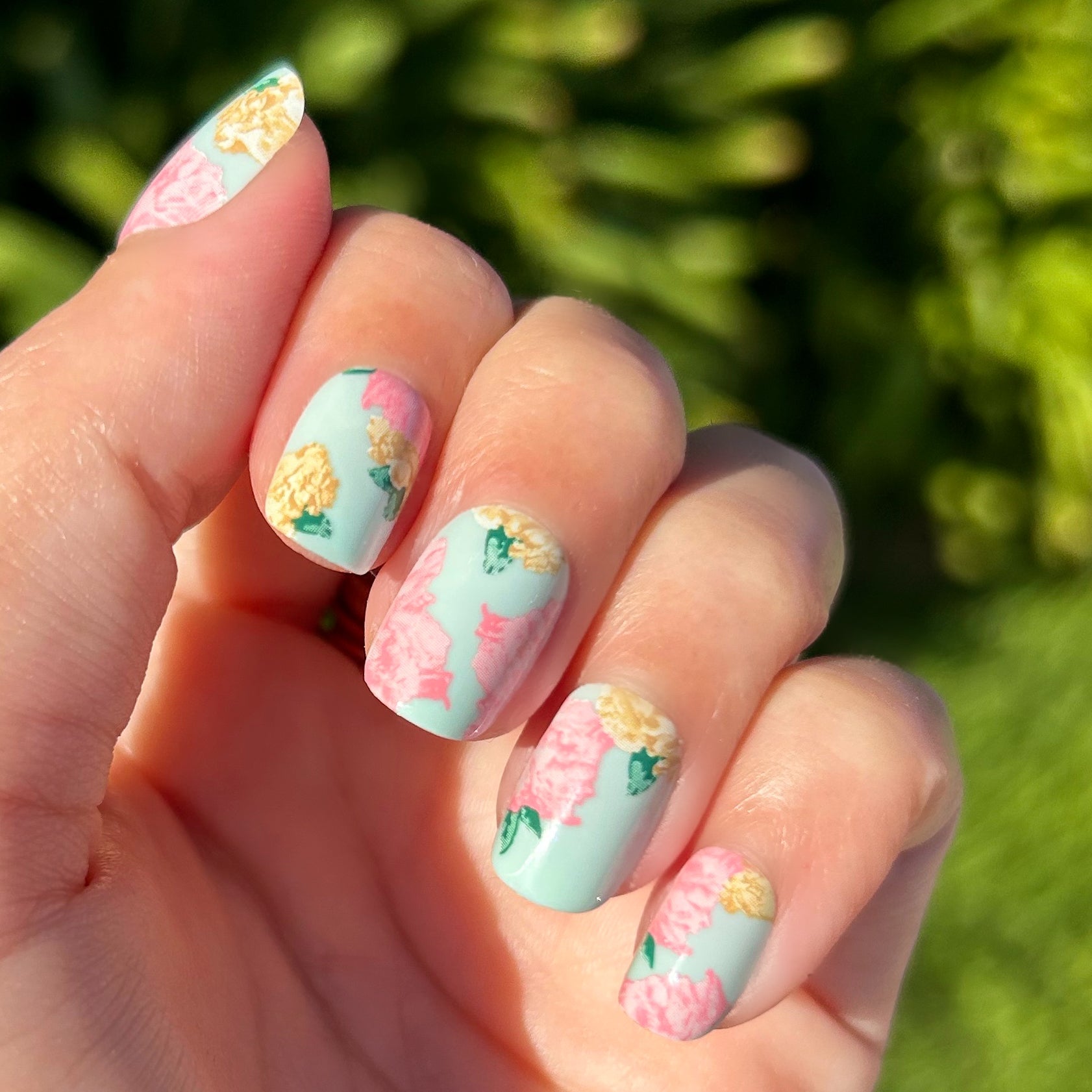 Full Floral - Press-On | Extra Short | Squoval、mySite、solidvoid