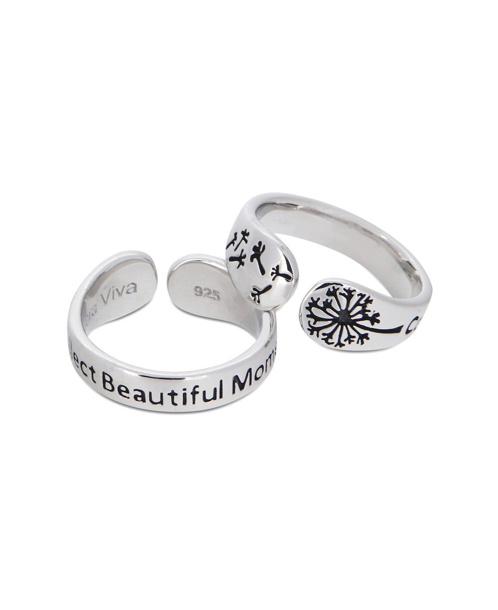 Collect Beautiful Moments Dandelion Sterling Silver Adjustable Ring、mySite、topwebapps