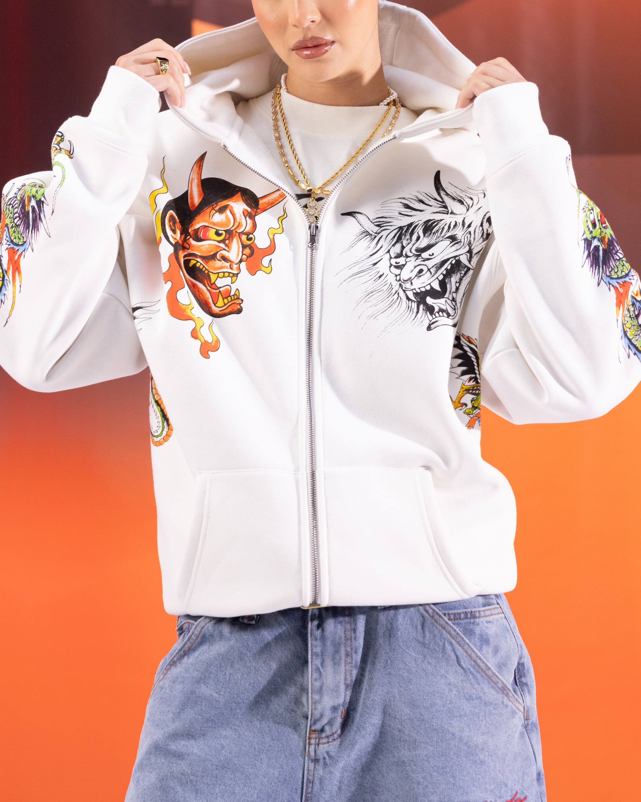 Ed Hardy Floral Zip Hoodie Off White、mySite、zt4zffjzw