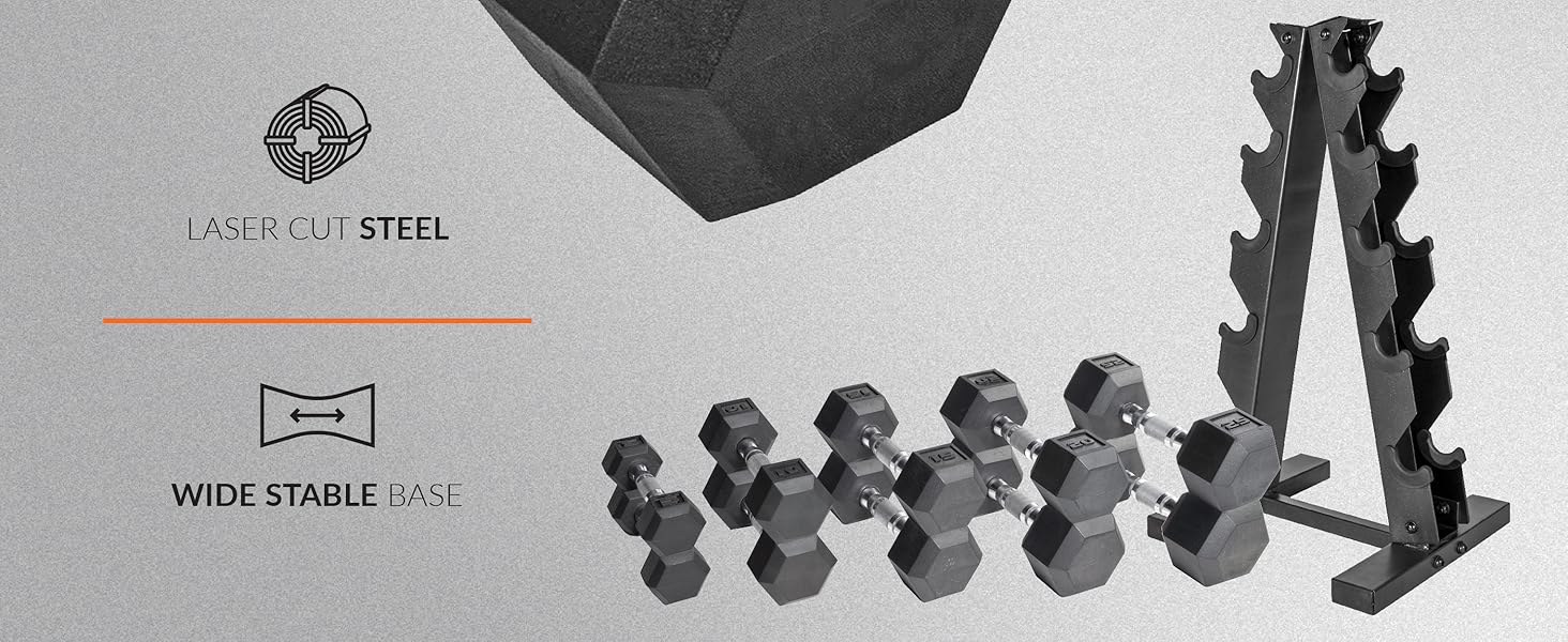 CAP Barbell Hex Dumbbells Strength Training Dumbbells Set Compact Gym Weight Set Pesas con Soporte