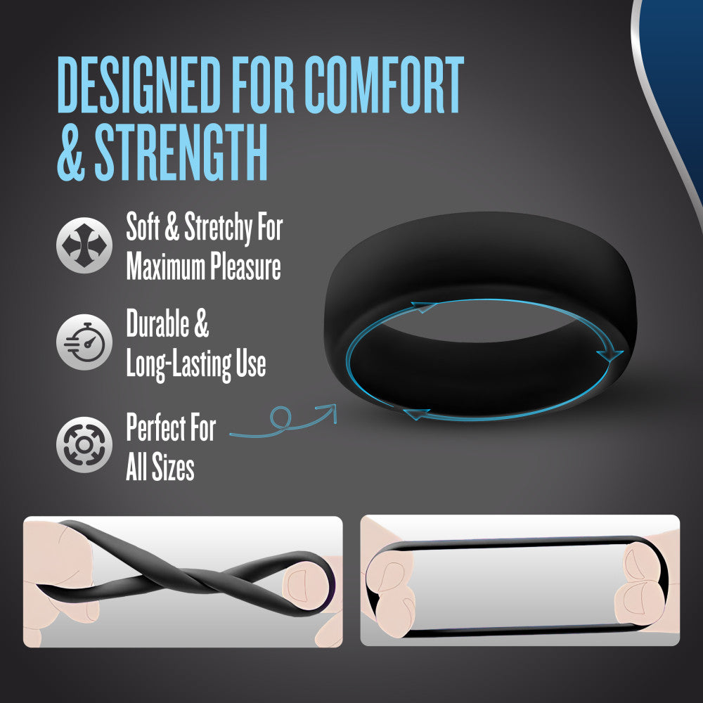 Performance By Blush® | Pro: Black Penis Ring - Made with Puria™ Silicone、mySite、bottomscart