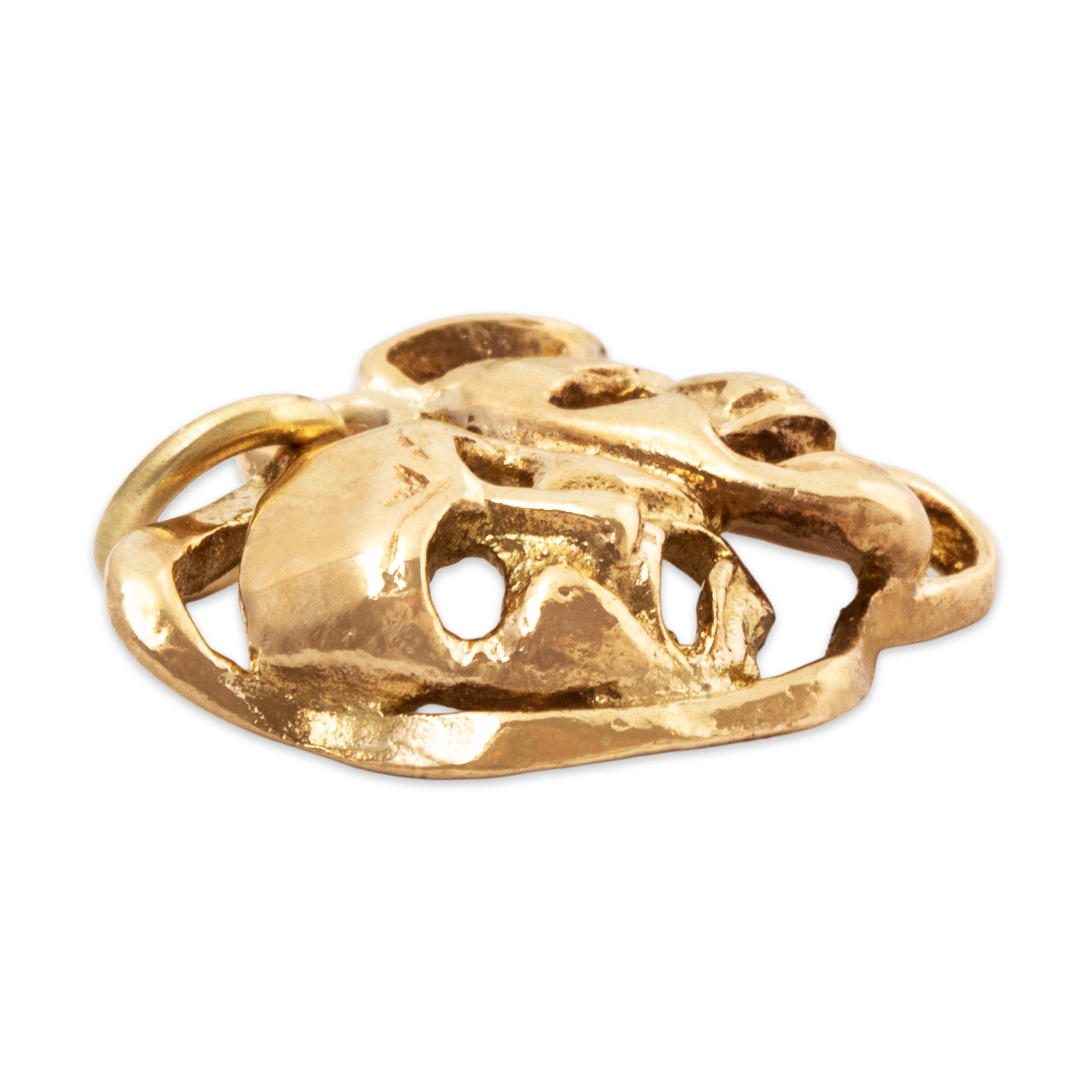 Vintage English 9k Yellow Gold Drama Masks Melpomene & Thalia Charm / Pendant、mySite、hinf8tx79