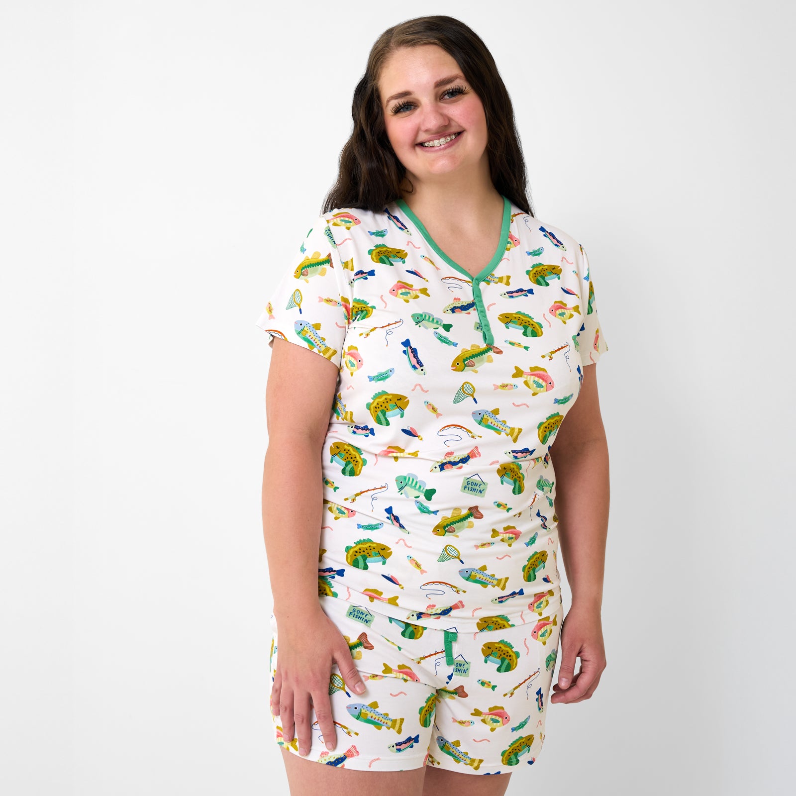  Gone Fishin' Women's Short Sleeve Pajama Top、mySite、layawaytickets
