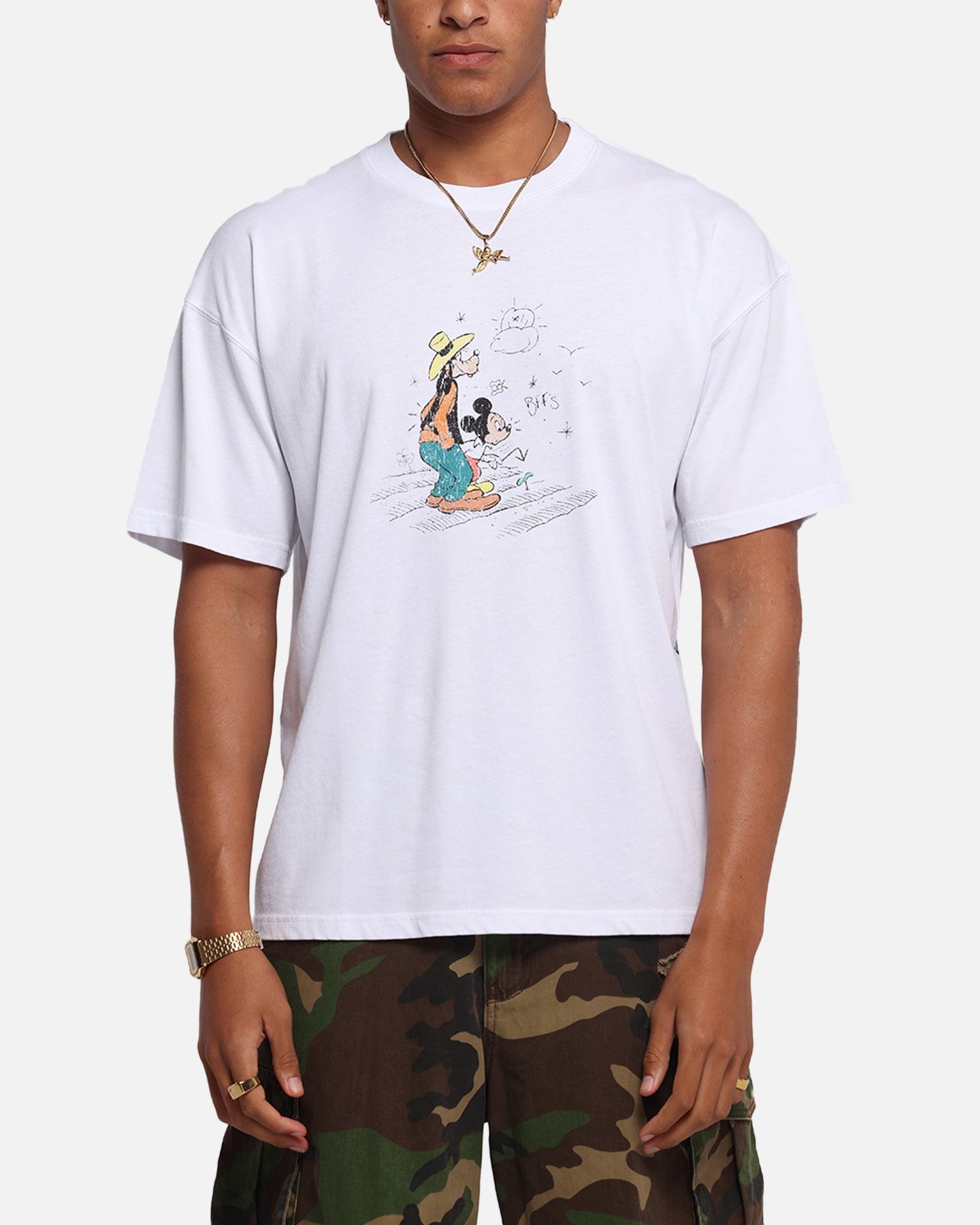 American Thrift Disney Best Friend's T-Shirt White、mySite、zt4zffjzw
