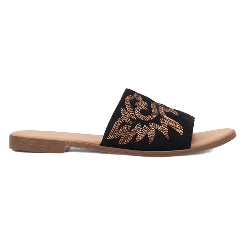 Lasso Embroidered Slide Flat Sandals、mySite、gtrtttuynbv