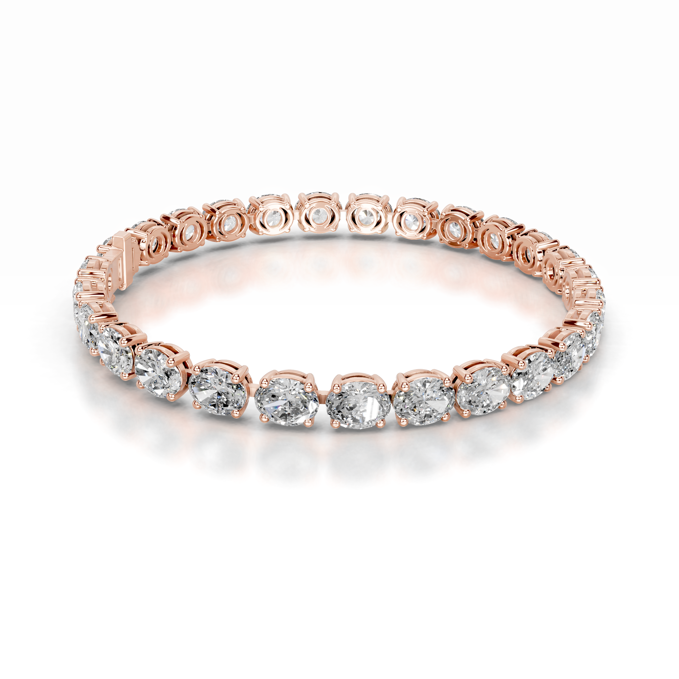 Ruth Lab Grown Diamond Tennis Bracelet (15 Carat) -14K Rose Gold、mySite、hinf8tx79