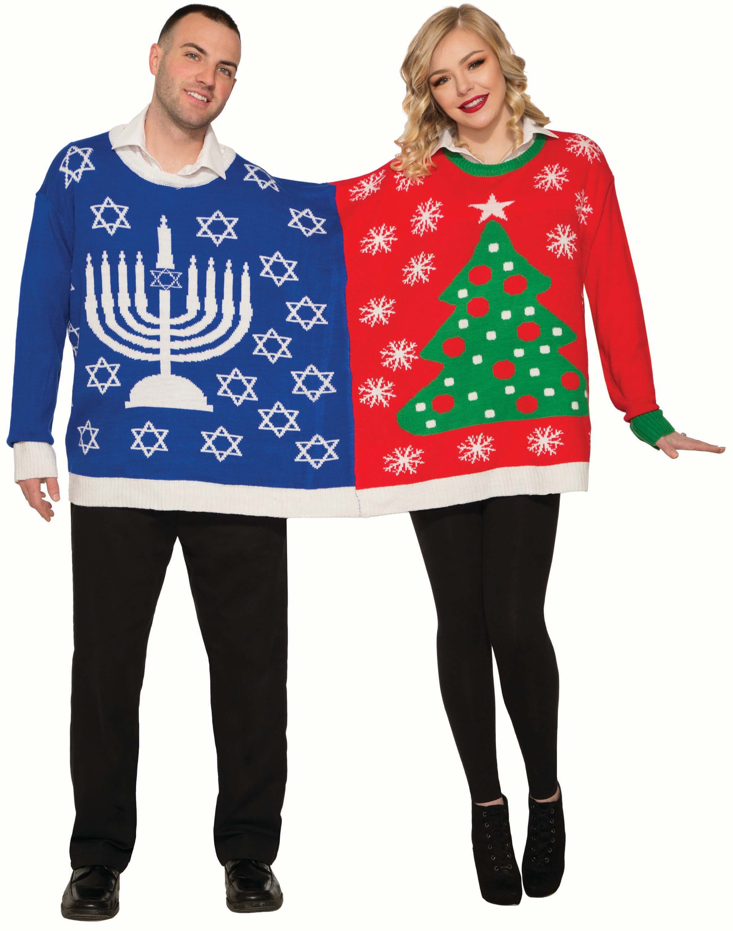 Chrismukkah Ugly Hanukkah Christmas Sweater for Two - Unisex、mySite、topwebapps