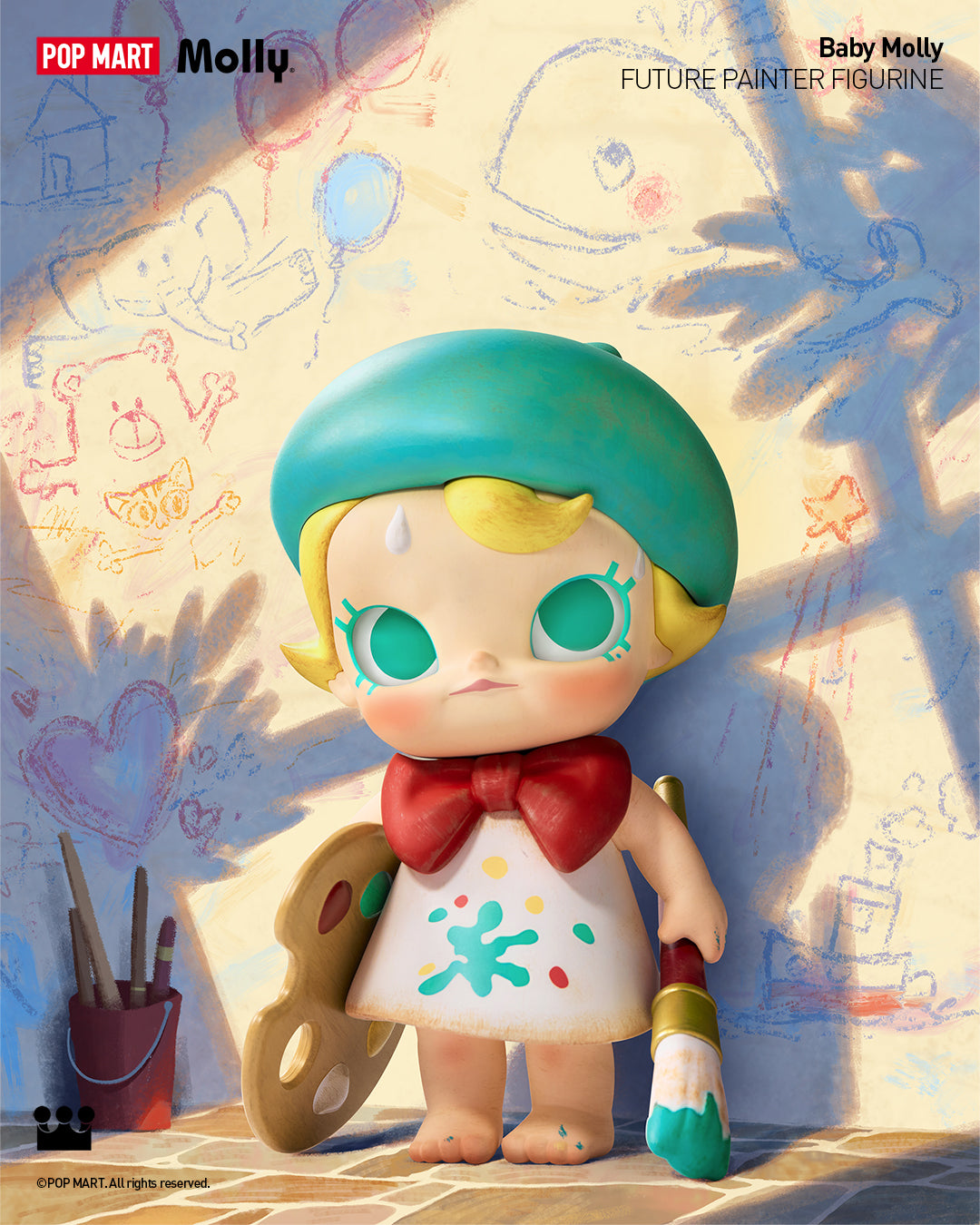  POP MART Baby Molly Future Painter Figurine、mySite、greenlandpopulation