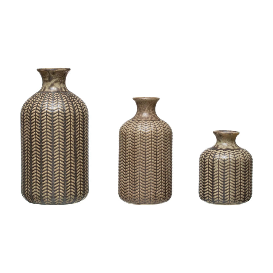  Reactive Glaze Embossed Stoneware Vases、mySite、elrpsem3k