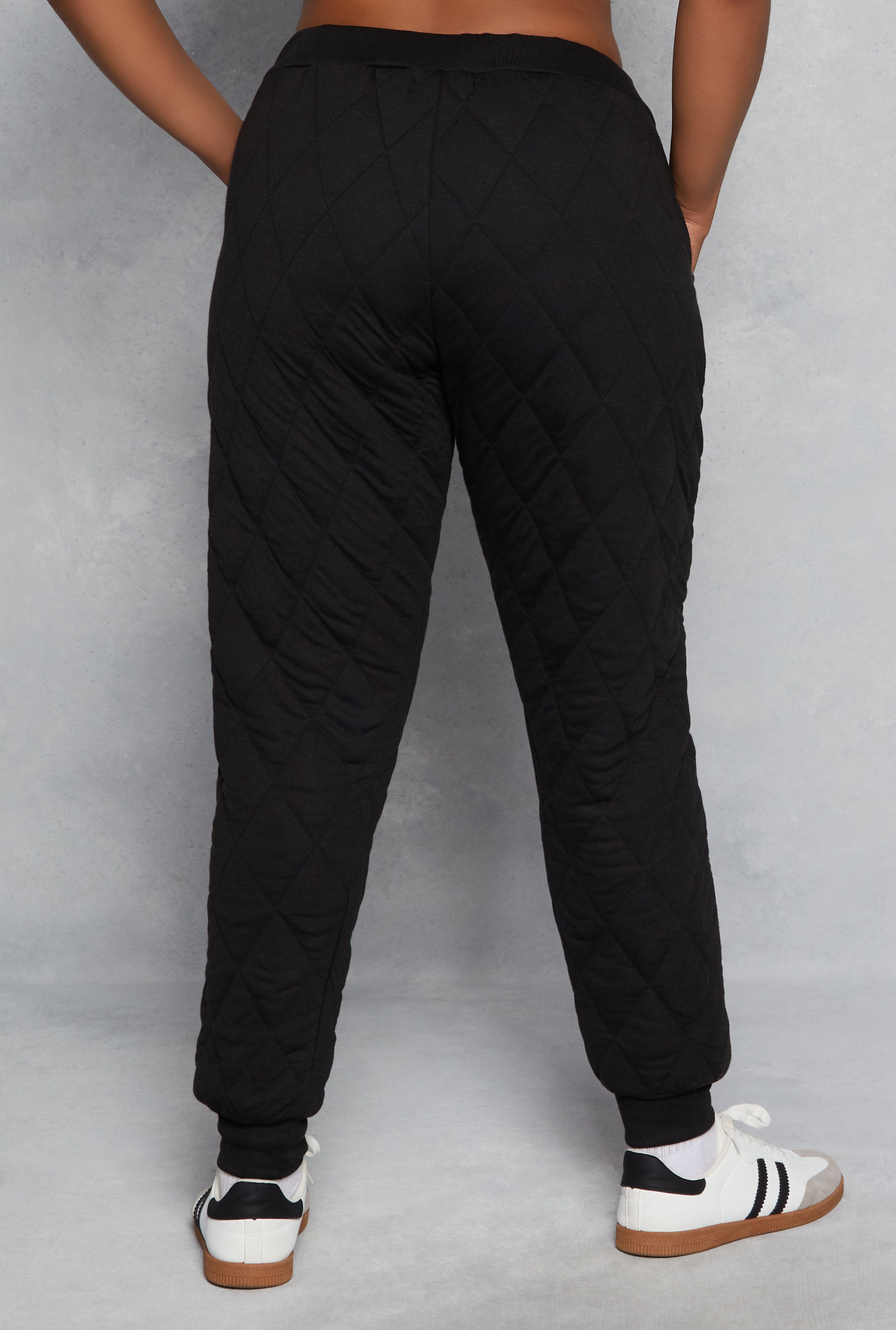 Plus Size Quilted Toggle Drawstring Joggers、mySite、camillekostekn