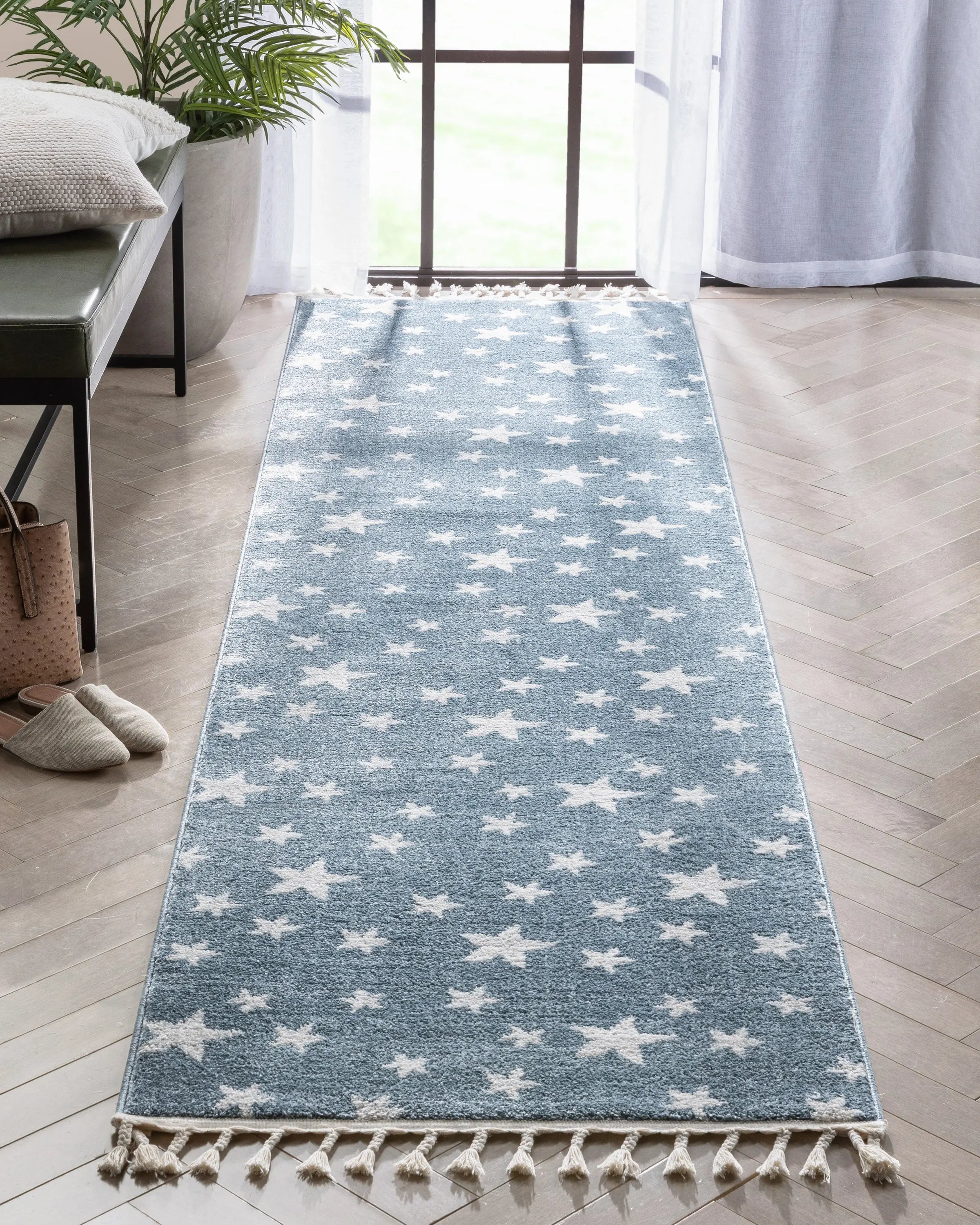 Stars Modern Geometric Blue Kids Rug、mySite、gigharbornorthrealestate