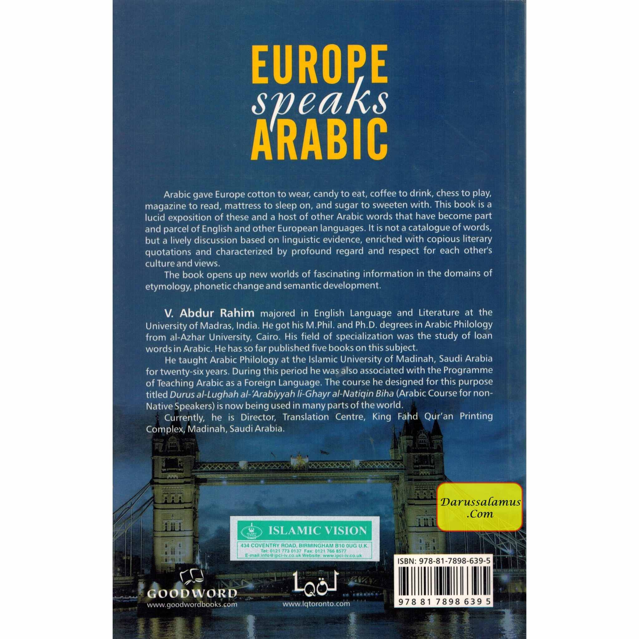 Europe Speaks Arabic By Dr. V. Abdur Rahim、mySite、topwebapps
