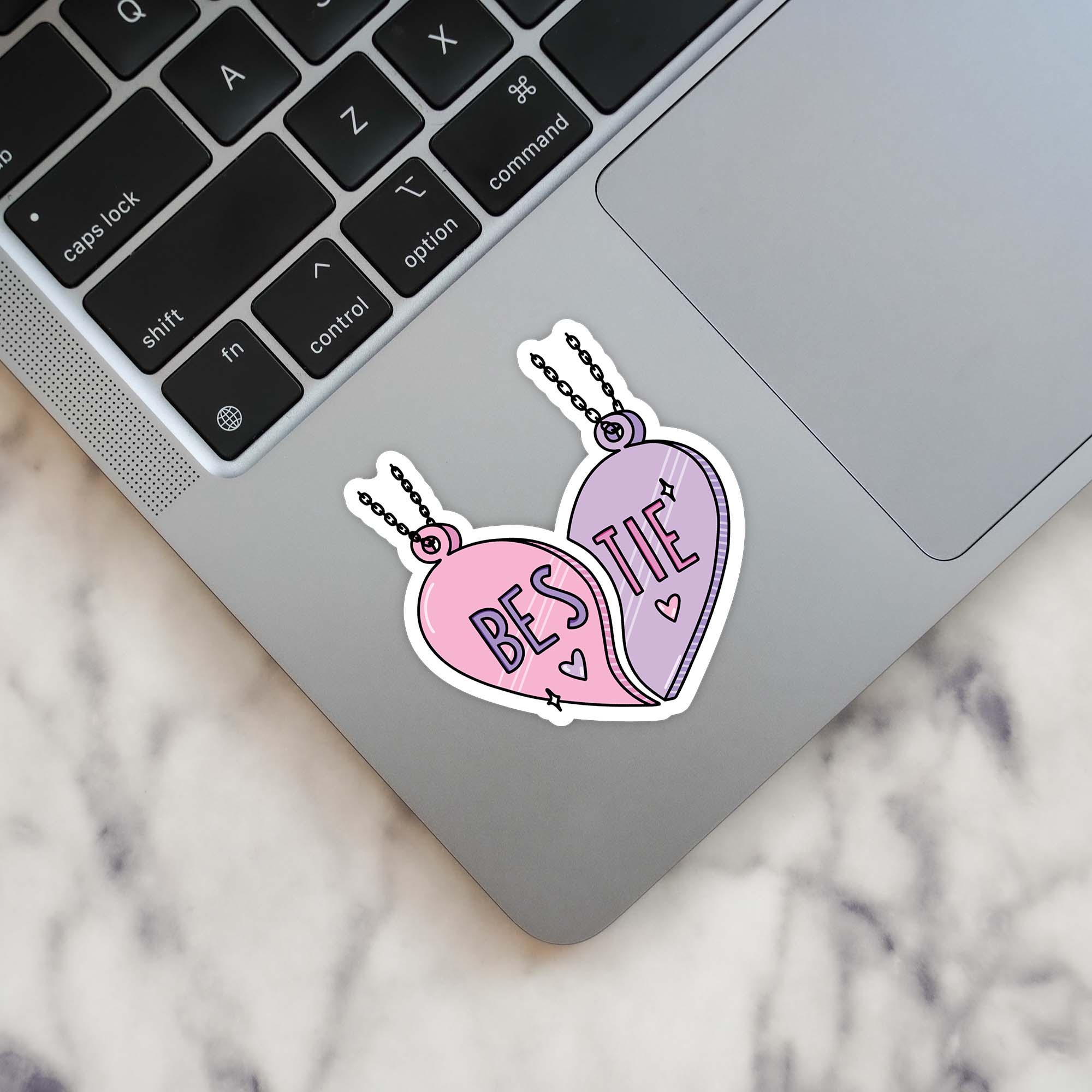  Bestie Heart Charm Necklace Sticker、mySite、elrpsem3k