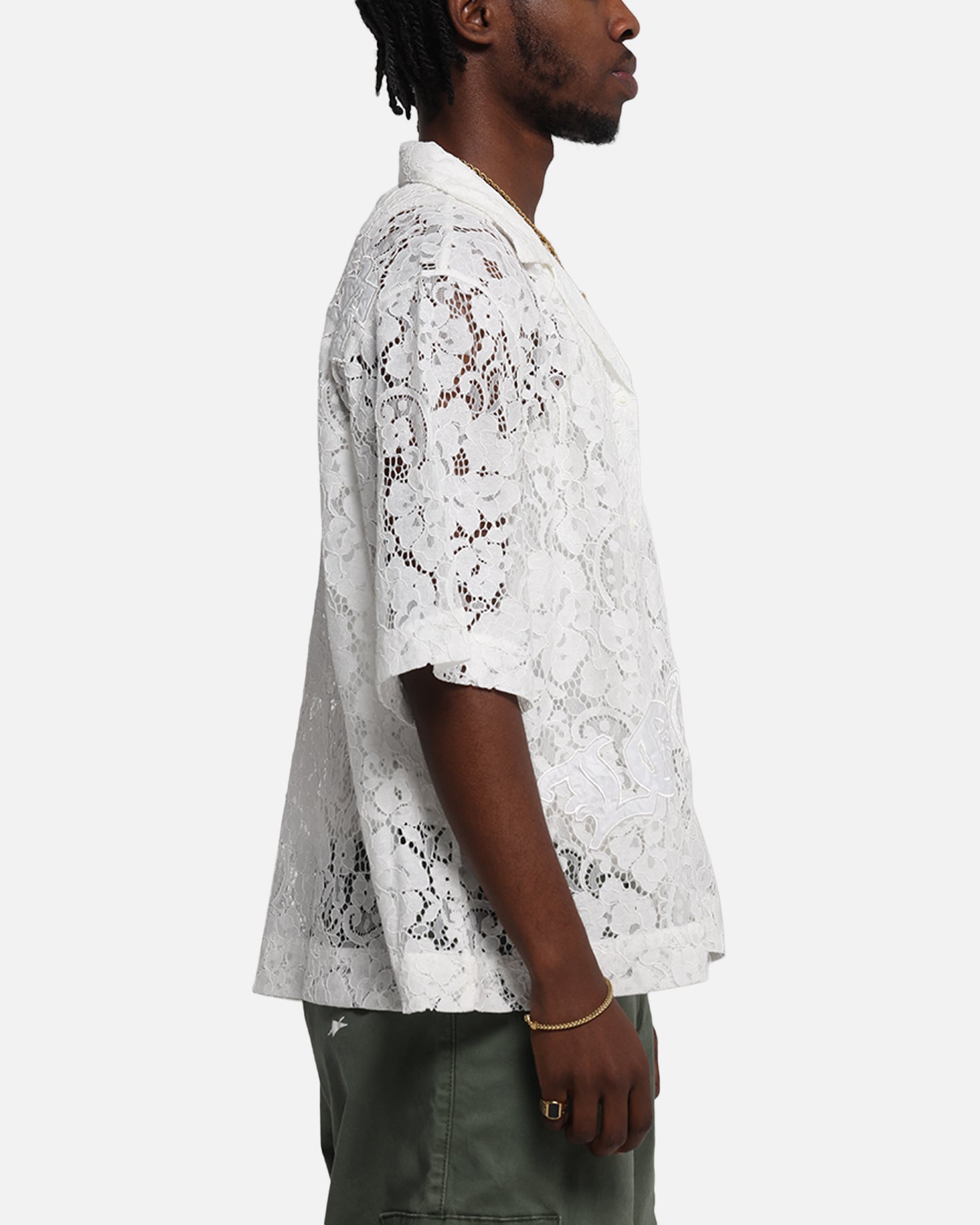 Loiter Lace Button Up Shirt Cream、mySite、zt4zffjzw