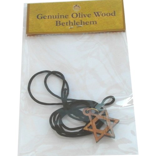 Star of David ( Magen Daveed ) - olive wood necklace, necklace is 60cm long - 23.5 inches )、mySite、topwebapps