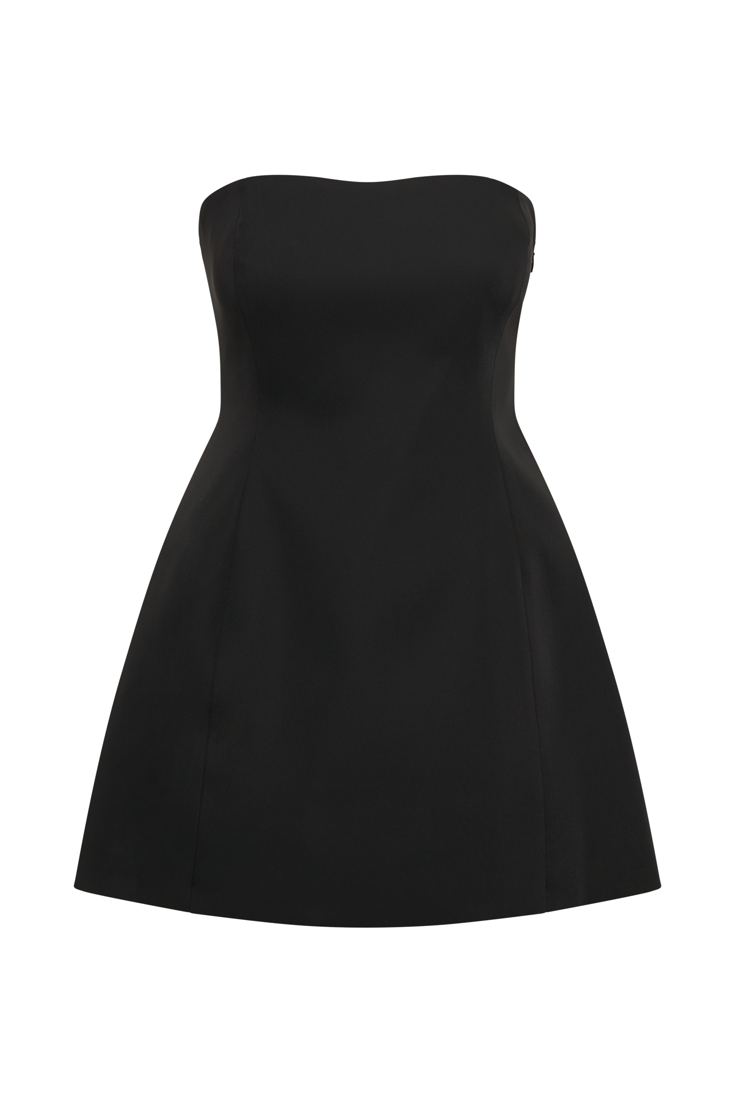 Neeka Strapless Bow Back Mini Dress - Black、mySite、solidvoid