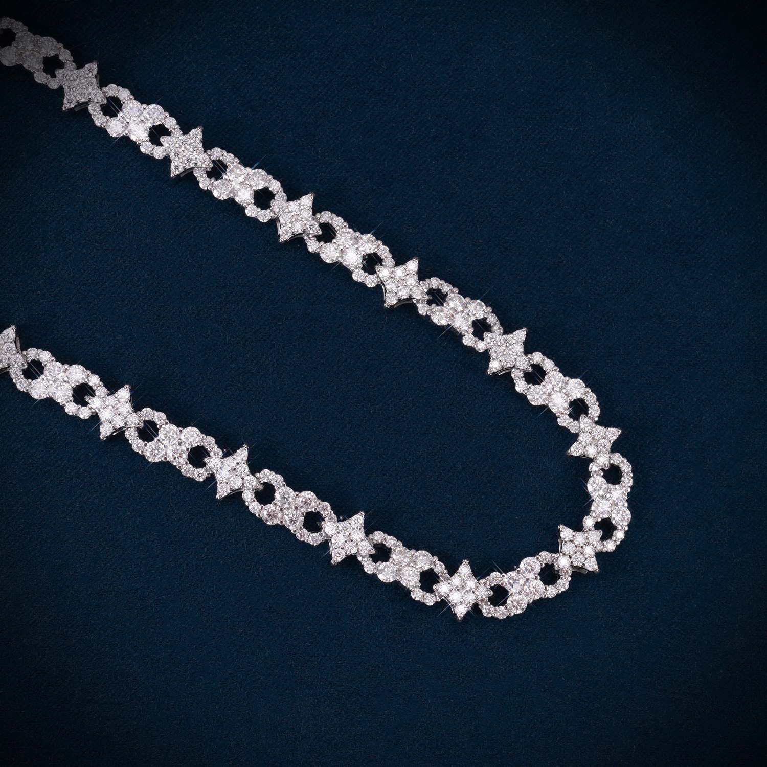 6MM Moissanite Spiked Infinity Link Chain 14K Gold、mySite、hinf8tx79