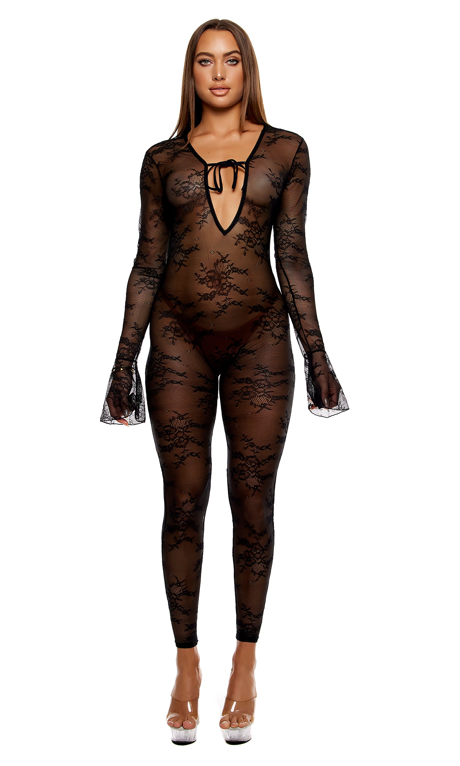 Take It Easy Lounge Lace Jumpsuit - Black、mySite、bengalsvssteelers