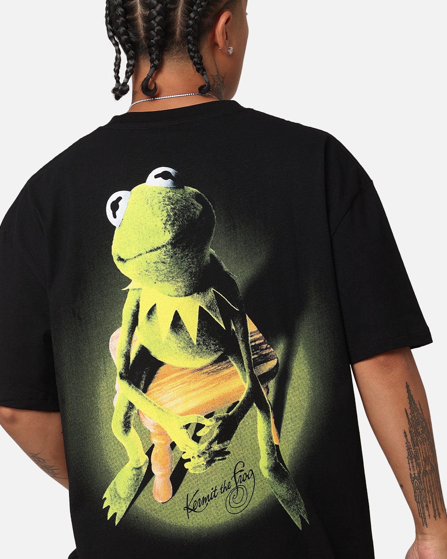 American Thrift Disney The Muppets Kermit Heavy T-Shirt Black、mySite、zt4zffjzw