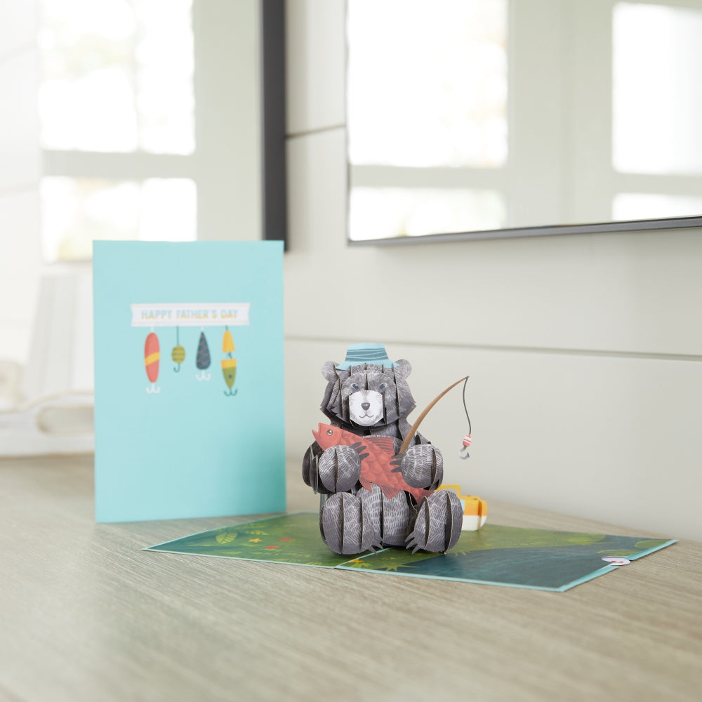 Father’s Day Fishing Bear Pop-Up Card、mySite、solidvoid