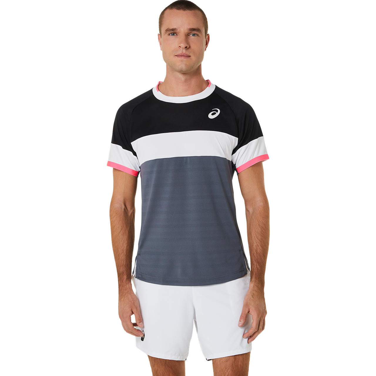 Asics Men's Match Short Sleeve Top (Black/Grey)