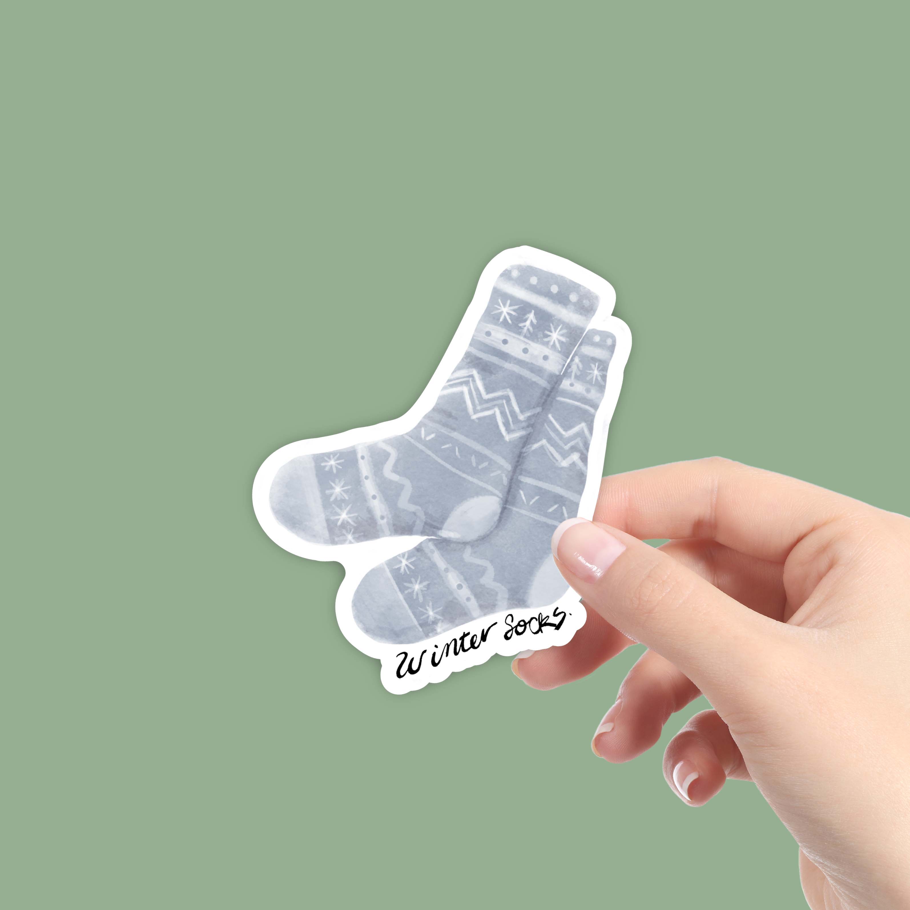  Winter Socks Watercolor Sticker、mySite、ghnorth