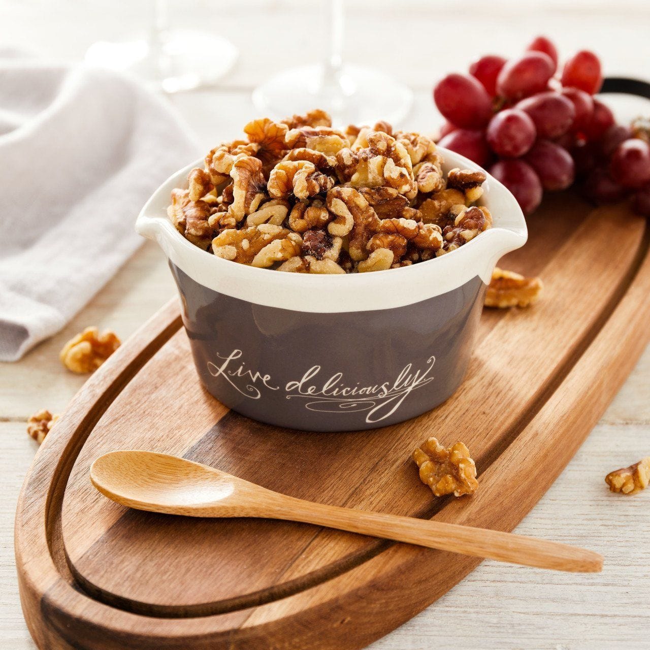 Live Deliciously Appetizer Bowl with Spoon or Spoon Rest、mySite、g9winljtr